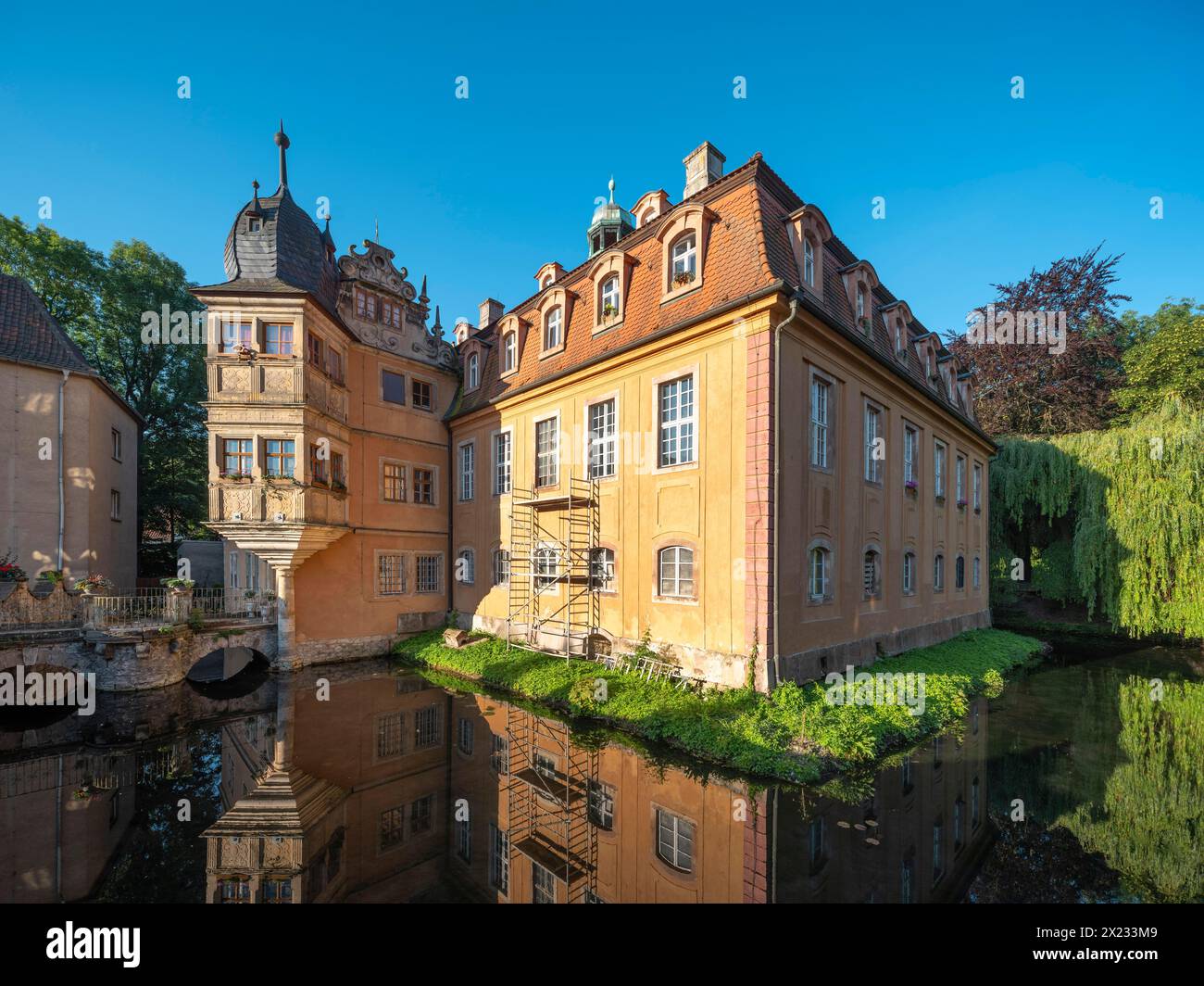 Château à douves Ulrich, Muecheln, Saxe-Anhalt, Allemagne Banque D'Images