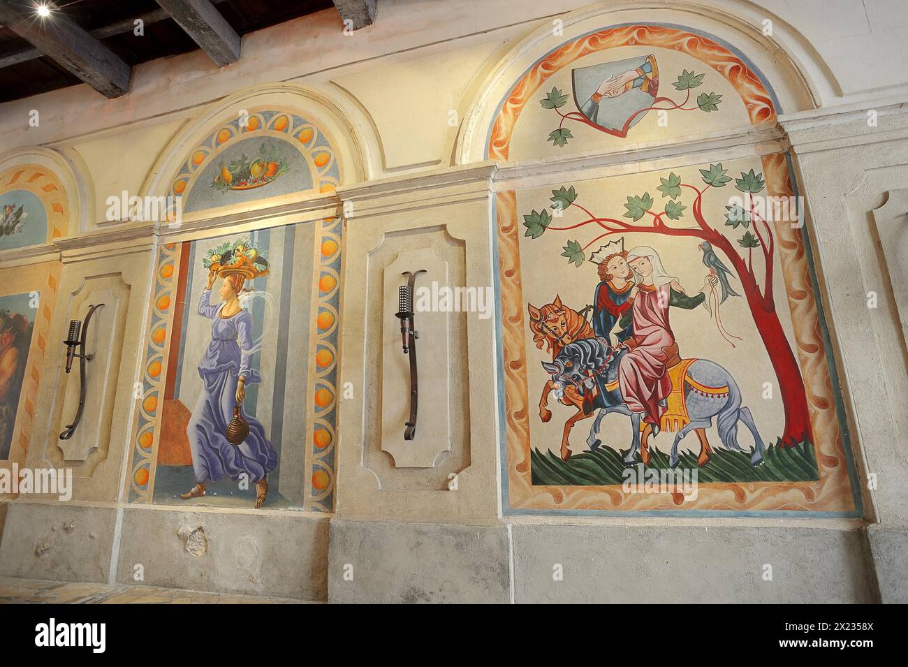 Peinture murale, le petit Louvre, Avignon, Vaucluse, Provence-Alpes-Côte d'Azur, Sud de la France, France Banque D'Images