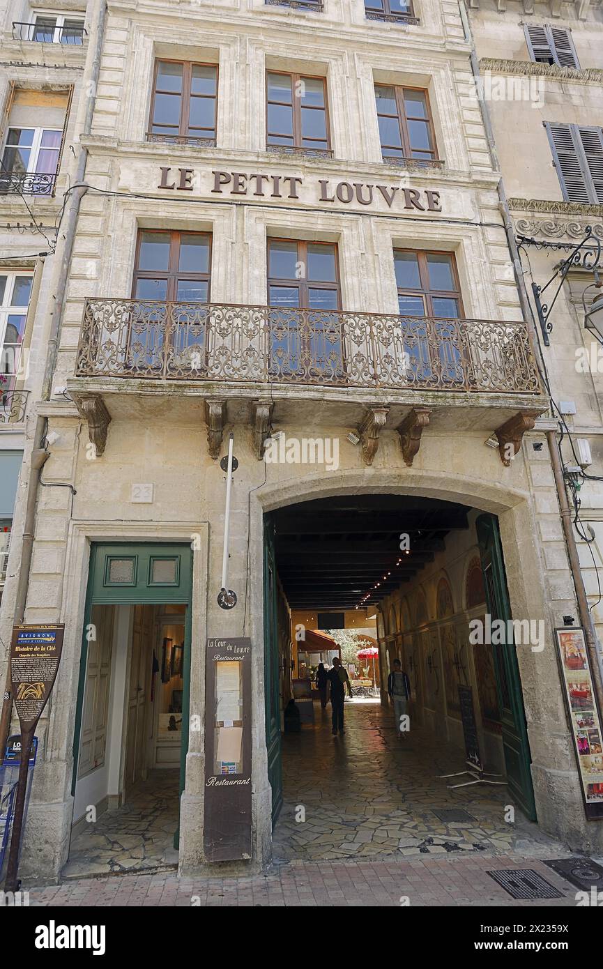 Entrée du petit Louvre, Avignon, Vaucluse, Provence-Alpes-Côte d'Azur, Sud de la France, France Banque D'Images