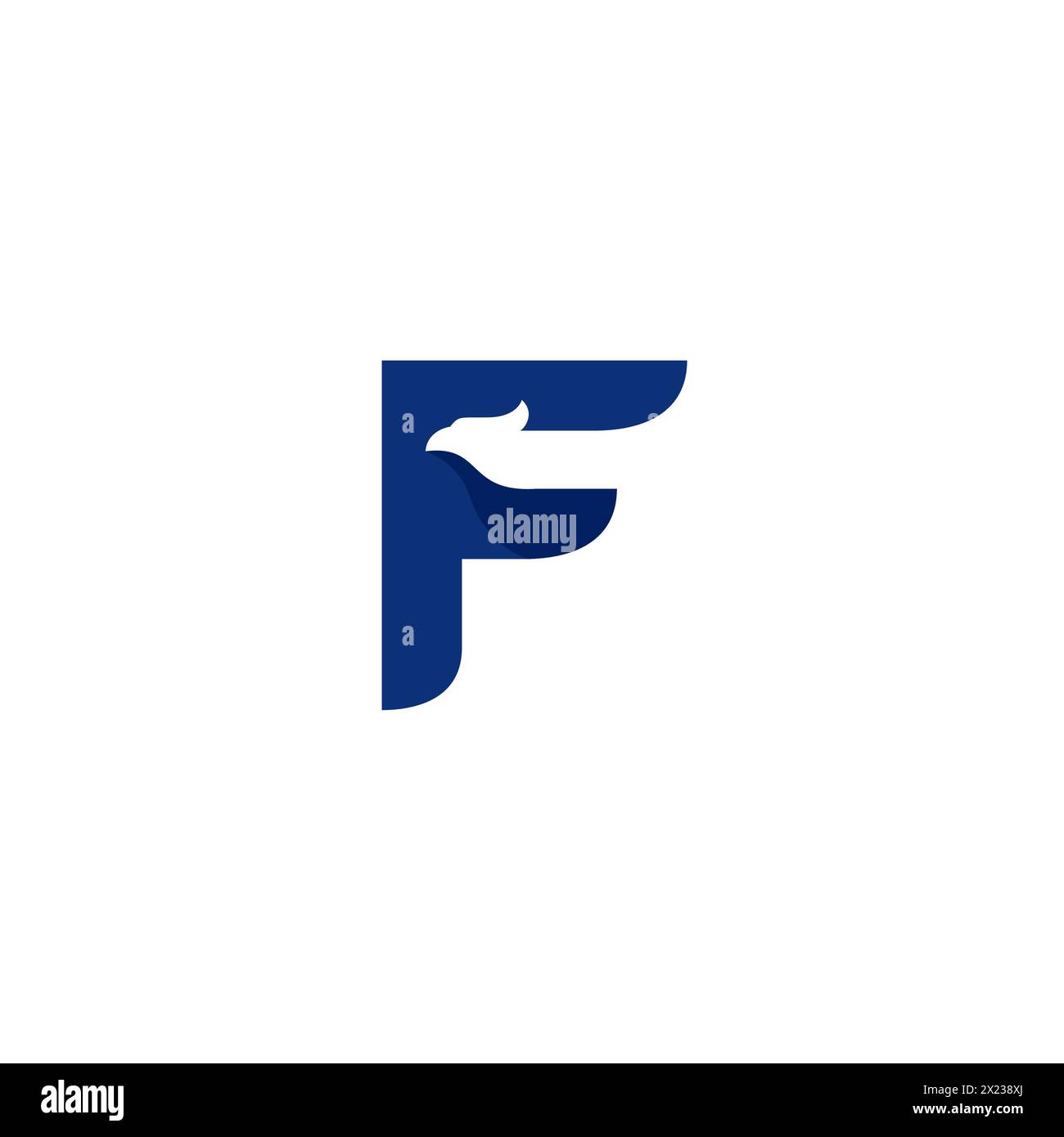 F logo Eagle simple. Vecteur d'icône lettre F. Illustration de Vecteur
