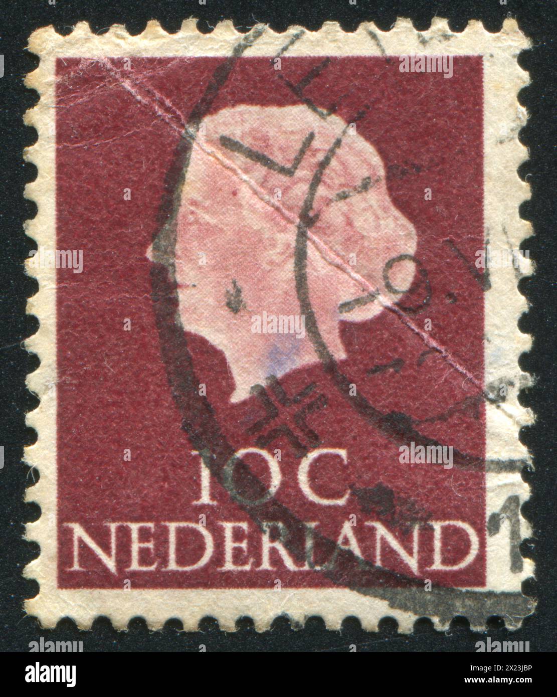 PAYS-BAS - VERS 1953: Timbre imprimé par les pays-Bas, montre la reine Juliana, vers 1953 Banque D'Images