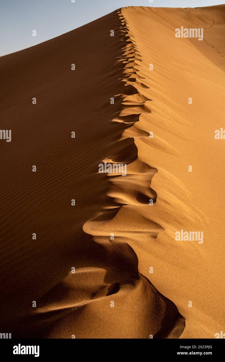 Dunes de sable à Erg Chigaga, Maroc Banque D'Images