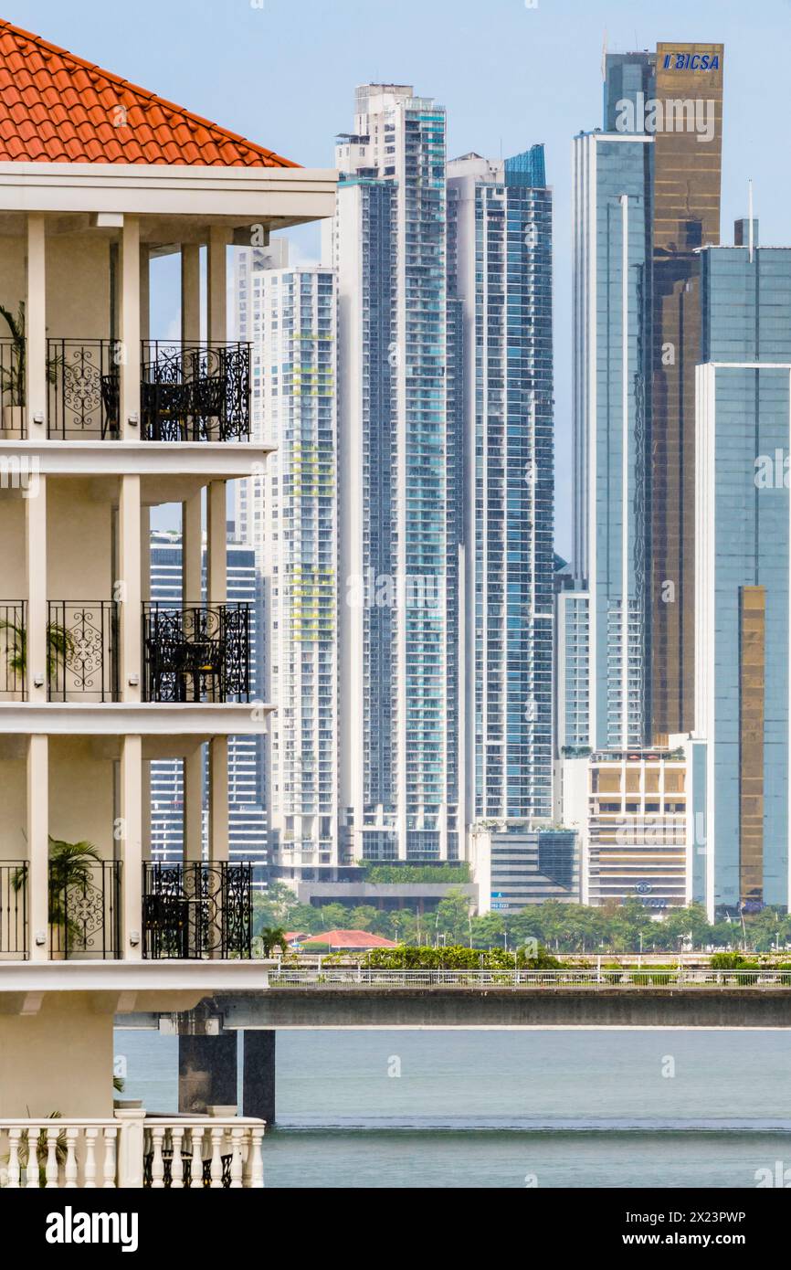 Horizon vu de la vieille ville, Panama City, Panama, Amérique Banque D'Images