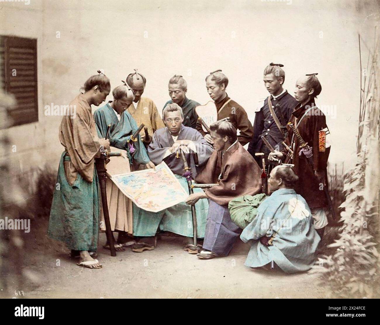 Samouraï du clan Satsuma, pendant la guerre de Boshin (1868-1869), par Felice Beato Banque D'Images