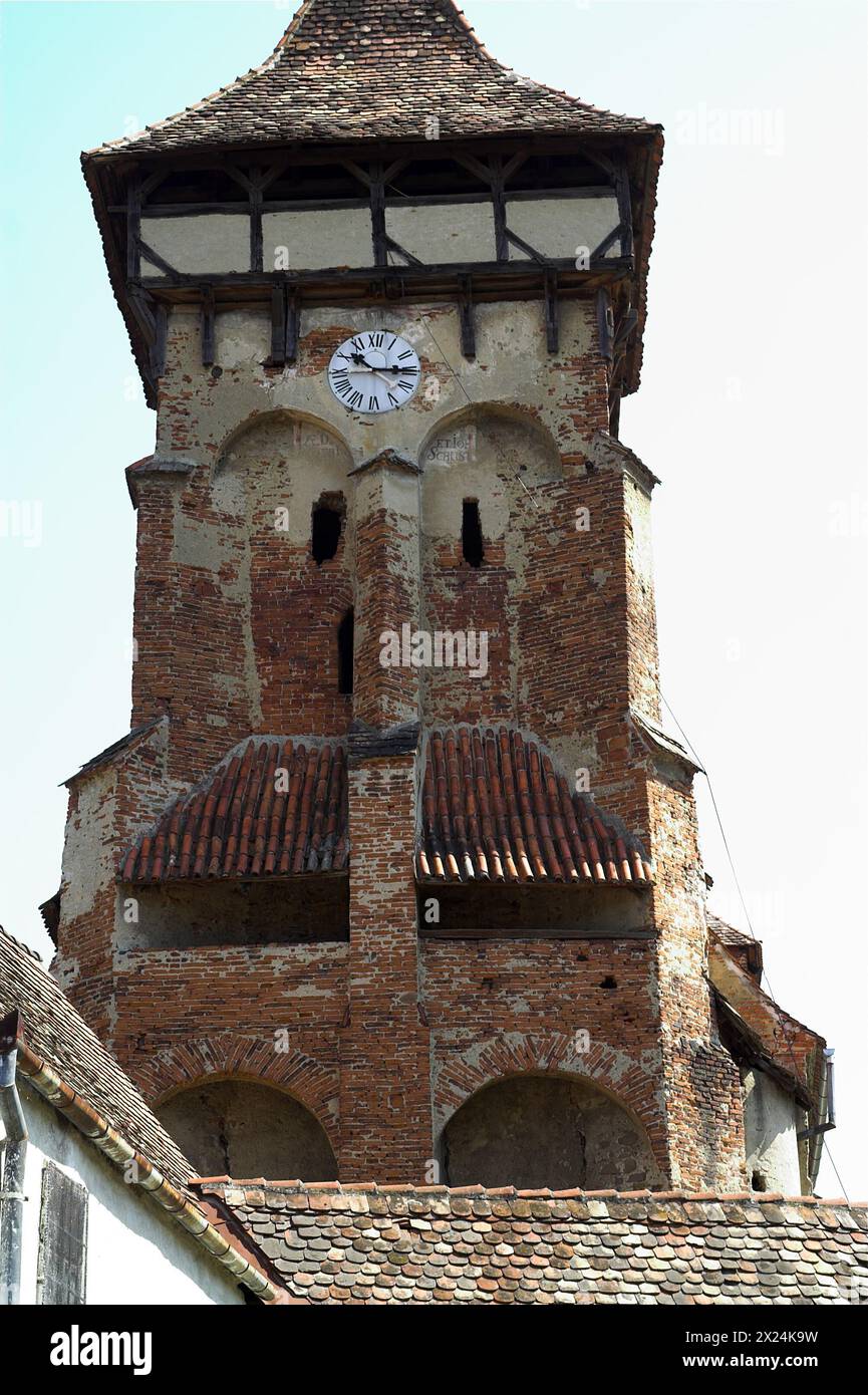 Valea Viilor, Rumänien, Roumanie ; fragment d'église fortifiée de l'extérieur ; Teil einer Wehrkirche von außen ; Fragmento de una iglesia fortificada Banque D'Images