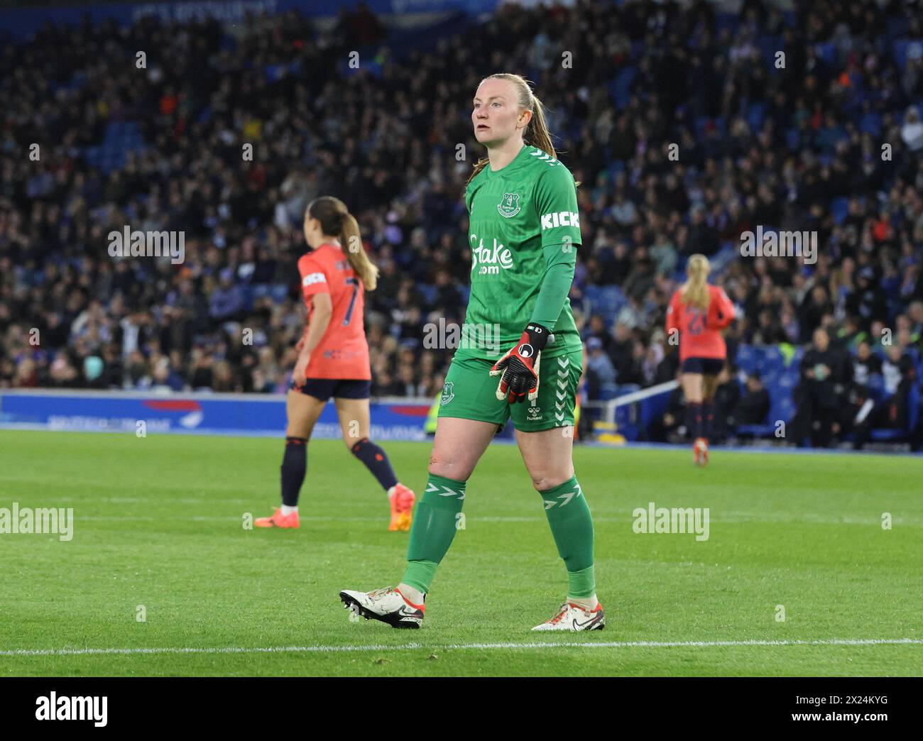 Brighton, Royaume-Uni. 19 avril 2024. Brighton, Angleterre, 19 avril 2024 : Courtney Brosnan (Everton 1) pendant le match WSL entre Brighton Hove Albion et Everton au stade Amex, Brighton, Angleterre, le 19 avril 2024 (Bettina Weissensteiner/SPP) crédit : SPP Sport Press photo. /Alamy Live News Banque D'Images