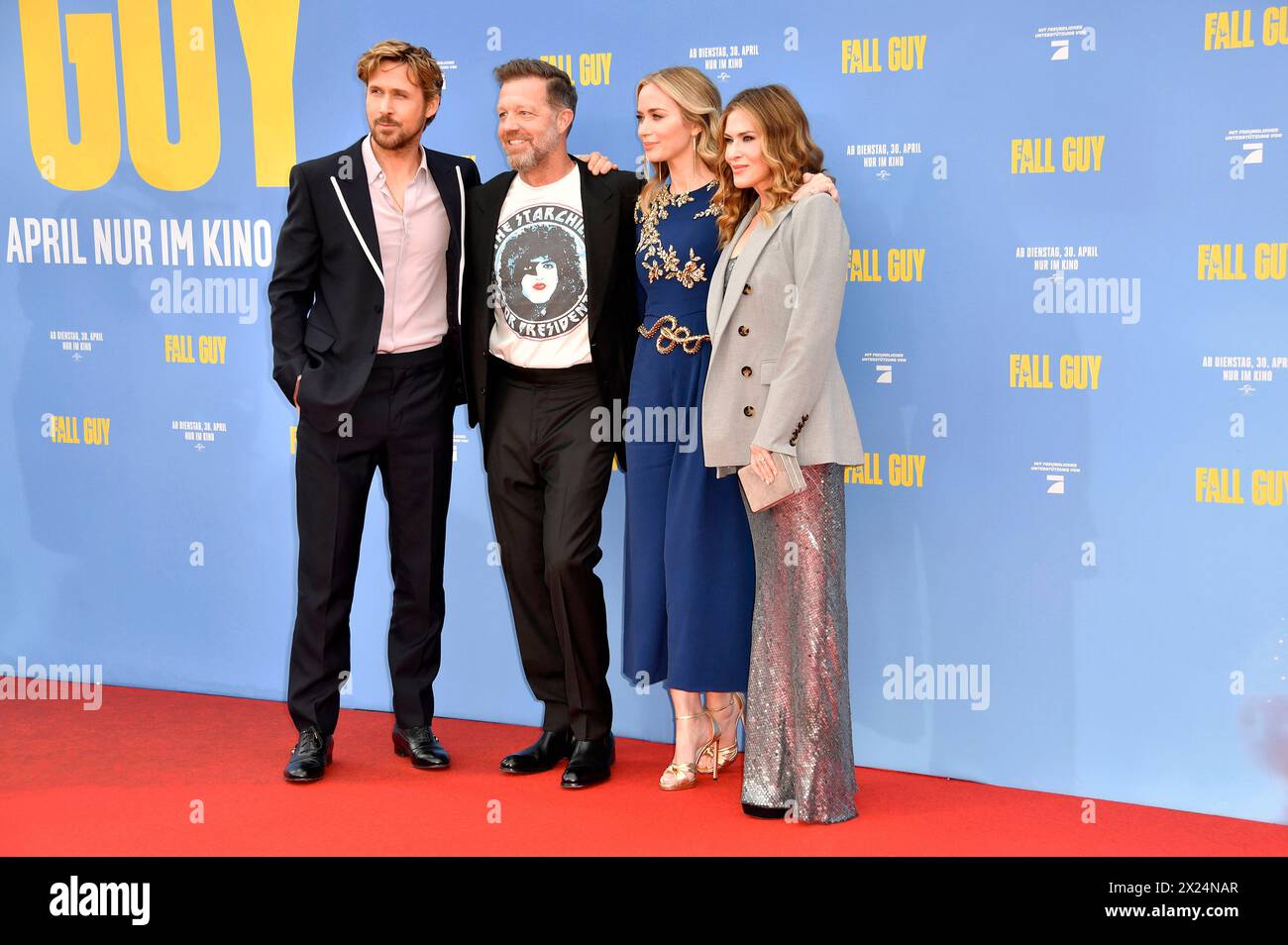 Ryan Gosling, David Leitch, Emily Blunt und Kelly McCormick BEI der Premiere des Kinofilms 'The Fall Guy' im UCI luxe Uber Platz. Berlin, 19.04.2024 Banque D'Images