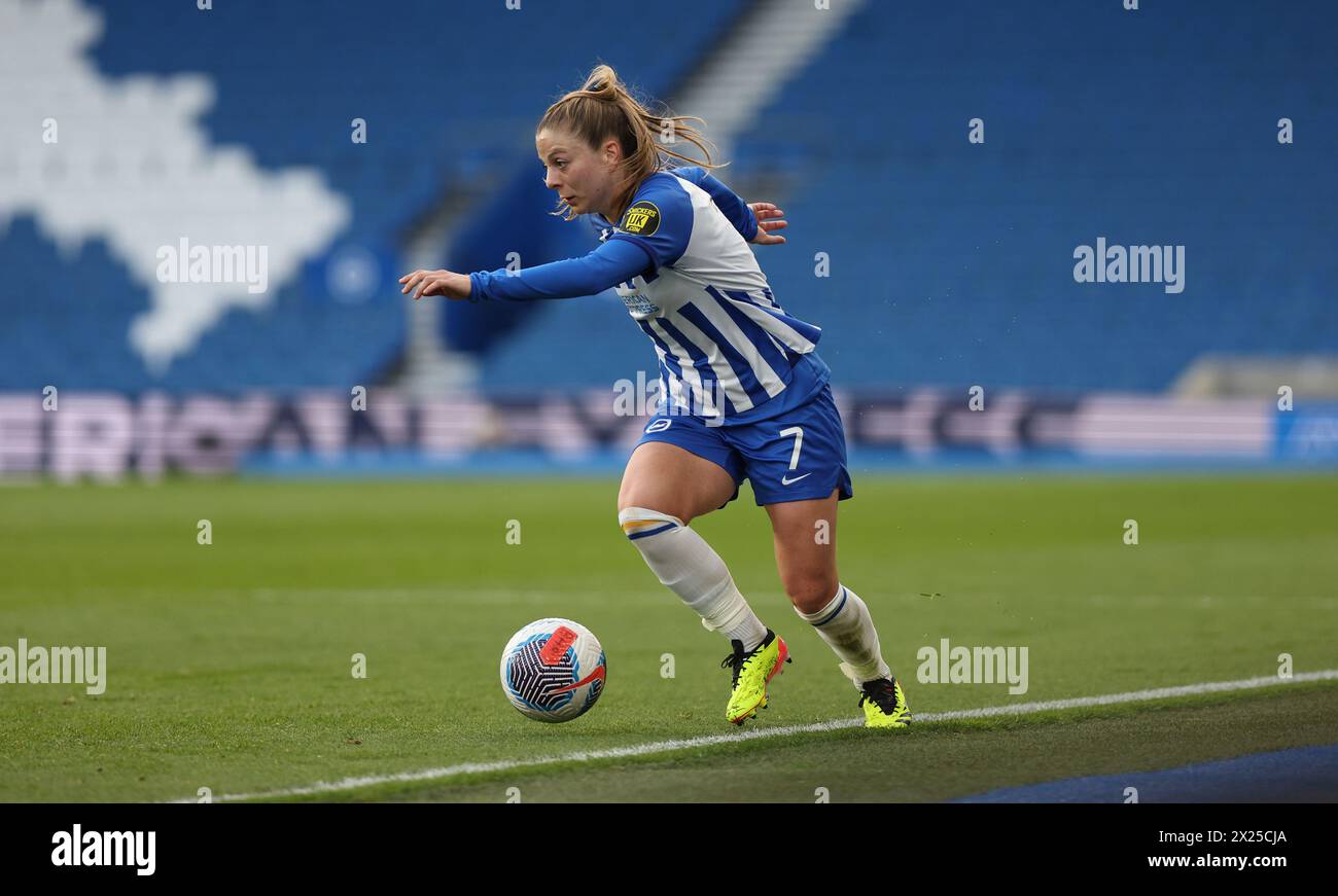 Brighton, Royaume-Uni 19 avril 2024 : Veatriki Sarri de Brighton lors du match de Super League féminin entre Brighton & Hove `Albion et Everton au stade American Express. Crédit : James Boardman/Alamy Live News Banque D'Images Brighton, Royaume-Uni 19 avril 2024 : Veatriki Sarri de Brighton lors du match de Super League féminin entre Brighton & Hove `Albion et Everton au stade American Express. Crédit : James Boardman/Alamy Live News Banque D'Images