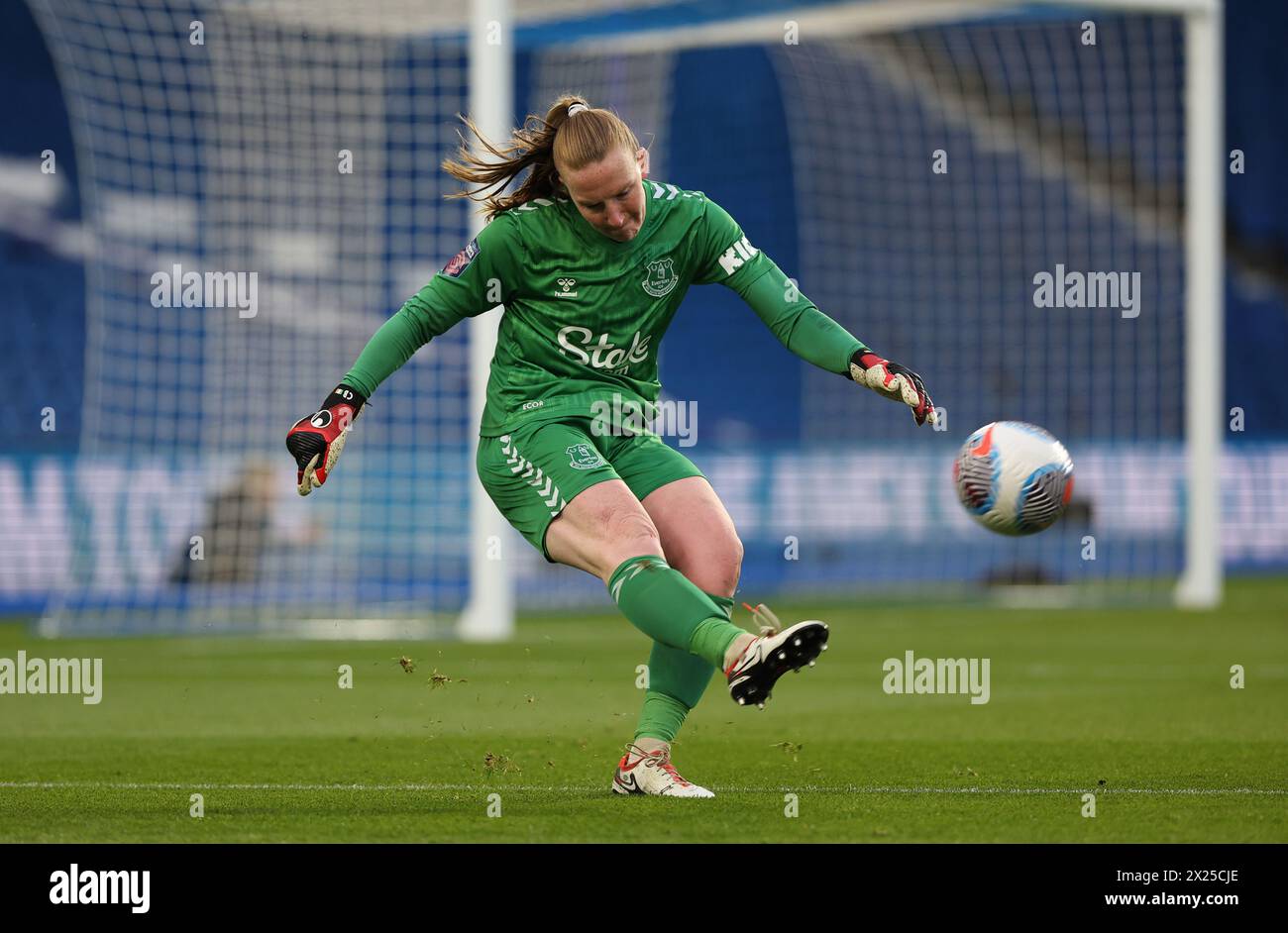 Brighton, Royaume-Uni 19 avril 2024 : Courtney Brosnan d'Everton lors du match de Super League féminin entre Brighton & Hove `Albion et Everton au stade American Express. Crédit : James Boardman/Alamy Live News Banque D'Images Brighton, Royaume-Uni 19 avril 2024 : Courtney Brosnan d'Everton lors du match de Super League féminin entre Brighton & Hove `Albion et Everton au stade American Express. Crédit : James Boardman/Alamy Live News Banque D'Images