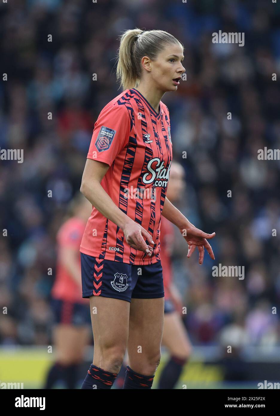 Brighton, Royaume-Uni. 19 avril 2024. Justine Vanhaevermaet d'Everton lors du match de Super League féminin entre Brighton & Hove `Albion et Everton au stade American Express. Crédit : James Boardman/Alamy Live News Banque D'Images Brighton, Royaume-Uni. 19 avril 2024. Justine Vanhaevermaet d'Everton lors du match de Super League féminin entre Brighton & Hove `Albion et Everton au stade American Express. Crédit : James Boardman/Alamy Live News Banque D'Images