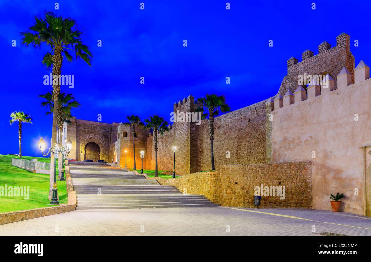 Rabat, Maroc. La Kasbah (Citadelle) des Oudayas. Banque D'Images