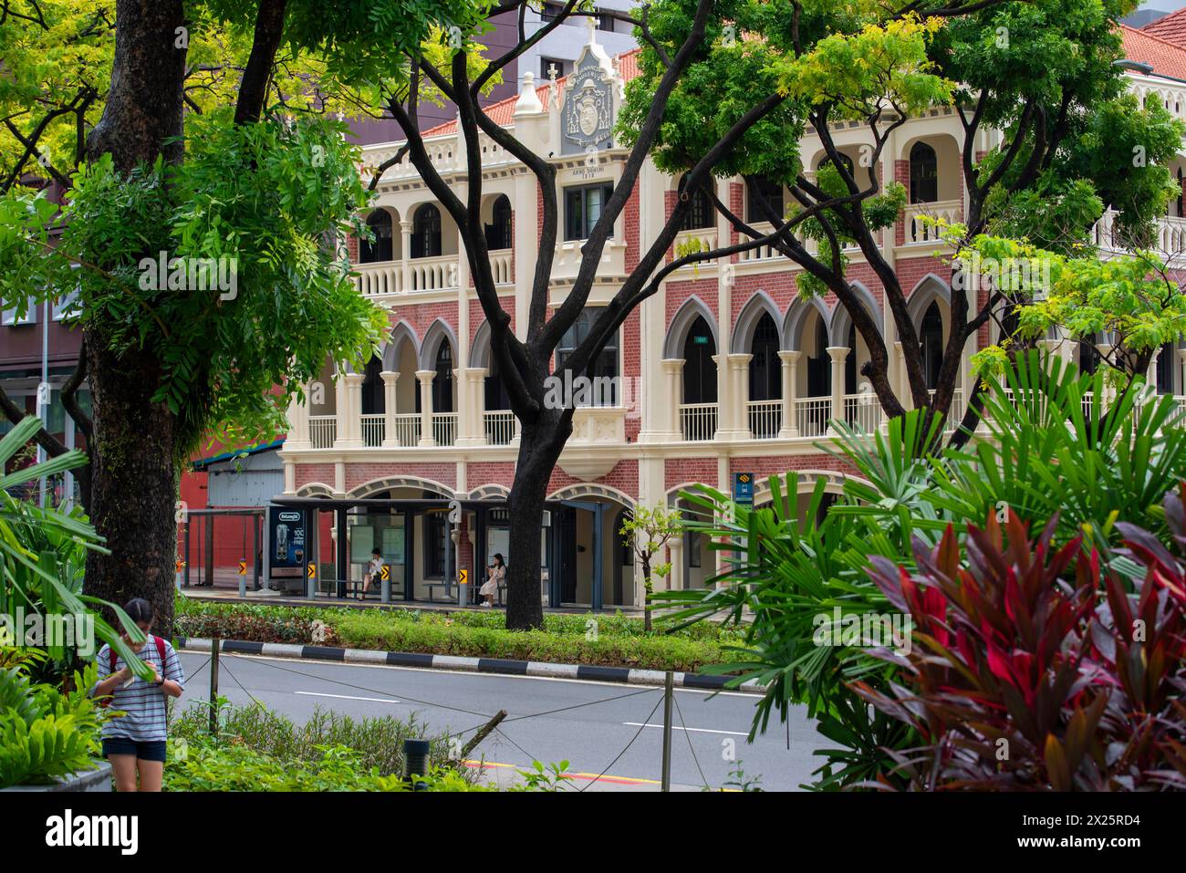 Construite en 1912 par l'Église catholique portugaise, Parochial House (ou Parish House) est maintenant sous le contrôle de l'archidiocèse de Singapour Banque D'Images