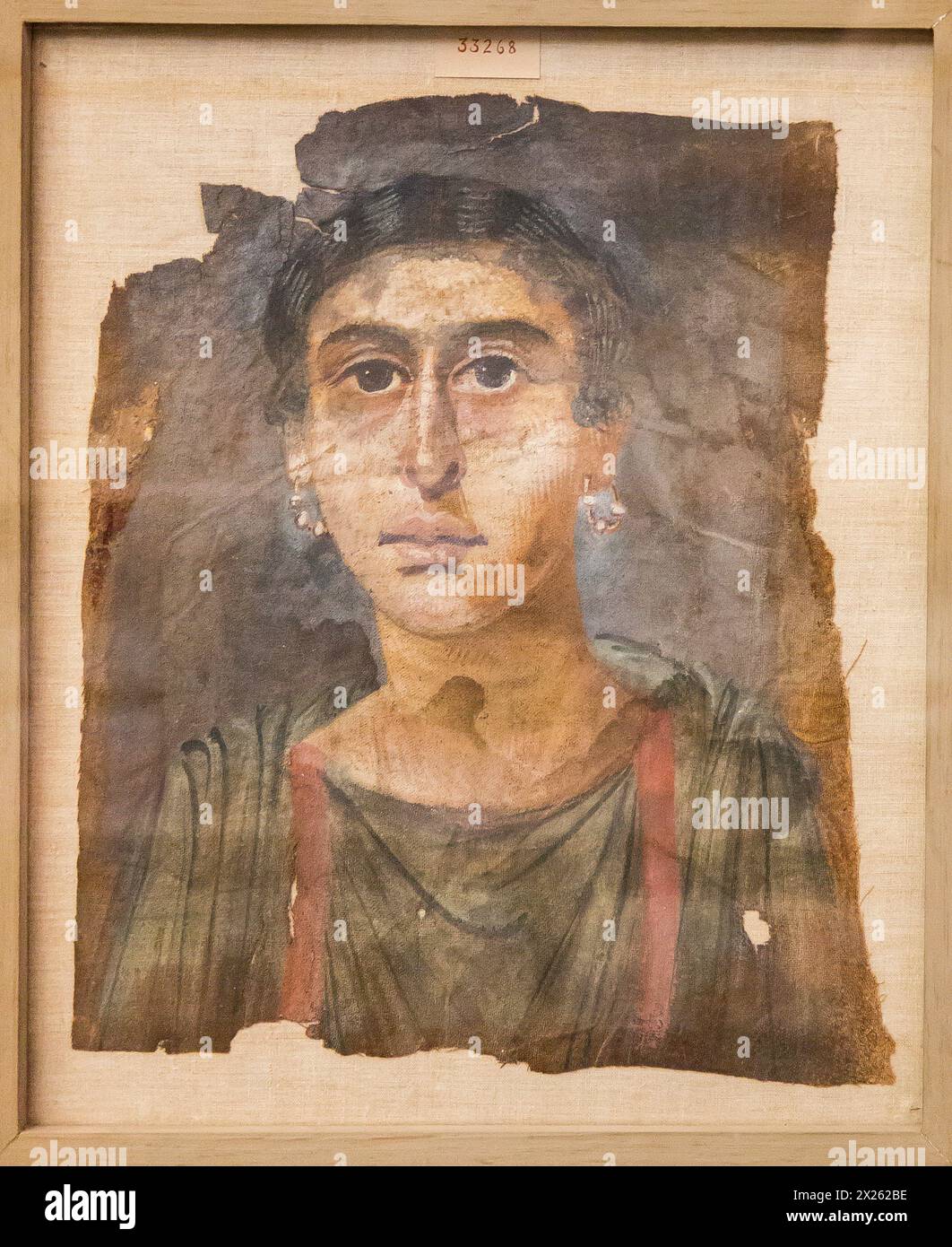 Égypte, le Caire, Musée égyptien, portrait de Fayoum, de Hawara. Banque D'Images