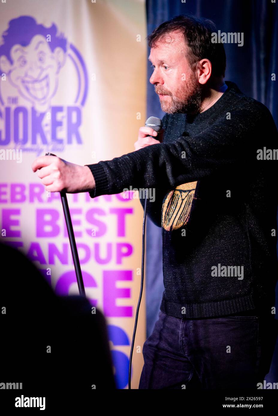 Michael Legge, comédien stand up, Joker Comedy Club, Southend-on-Sea, Essex © Clarissa Debenham (film Free Photography) / Alamy Banque D'Images