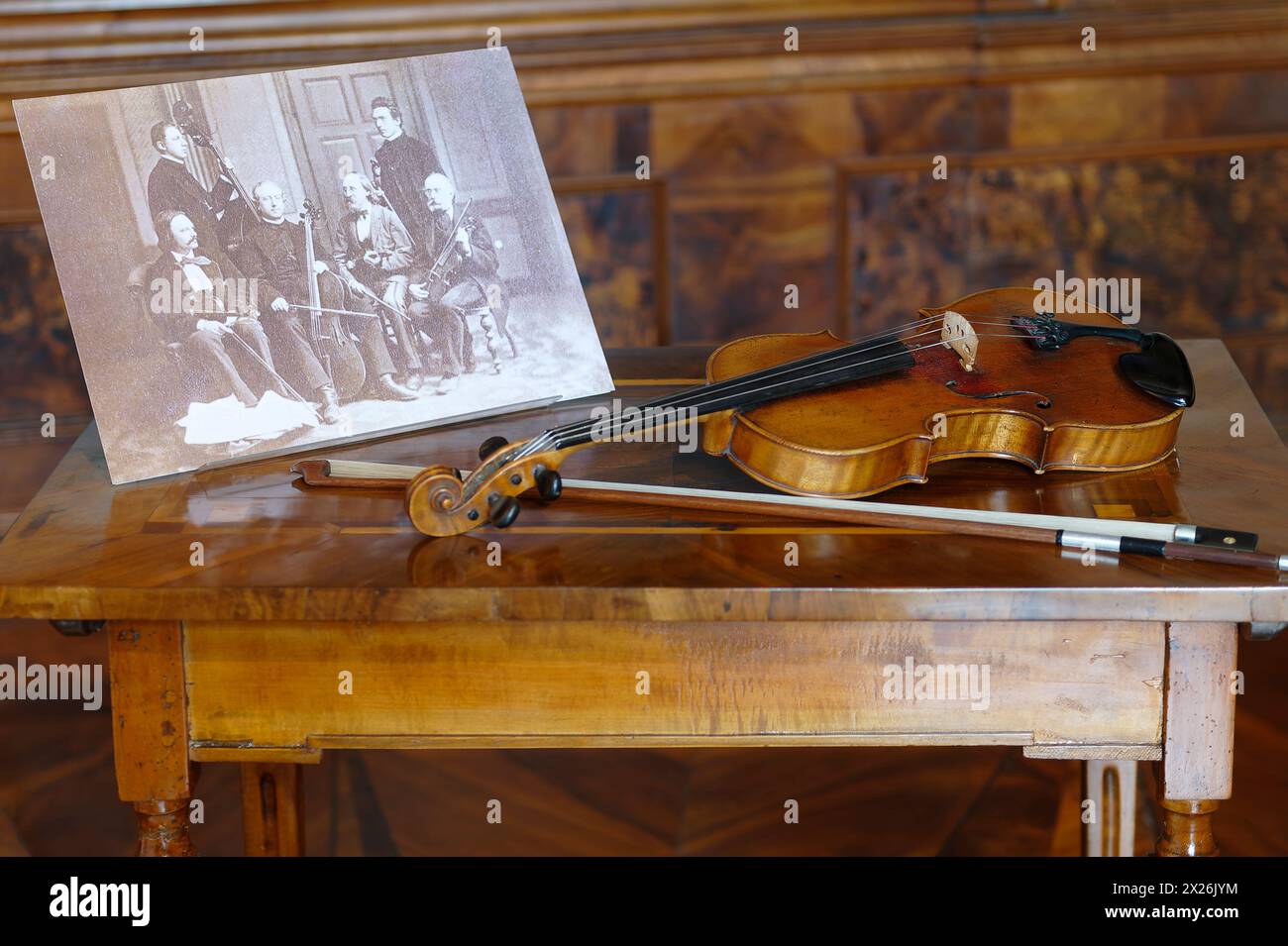 Göttweig, basse-Autriche, Autriche. Musée dans l'aile impériale de l'abbaye de Göttweig. Archives musicales de la collection du monastère de Göttweig Banque D'Images