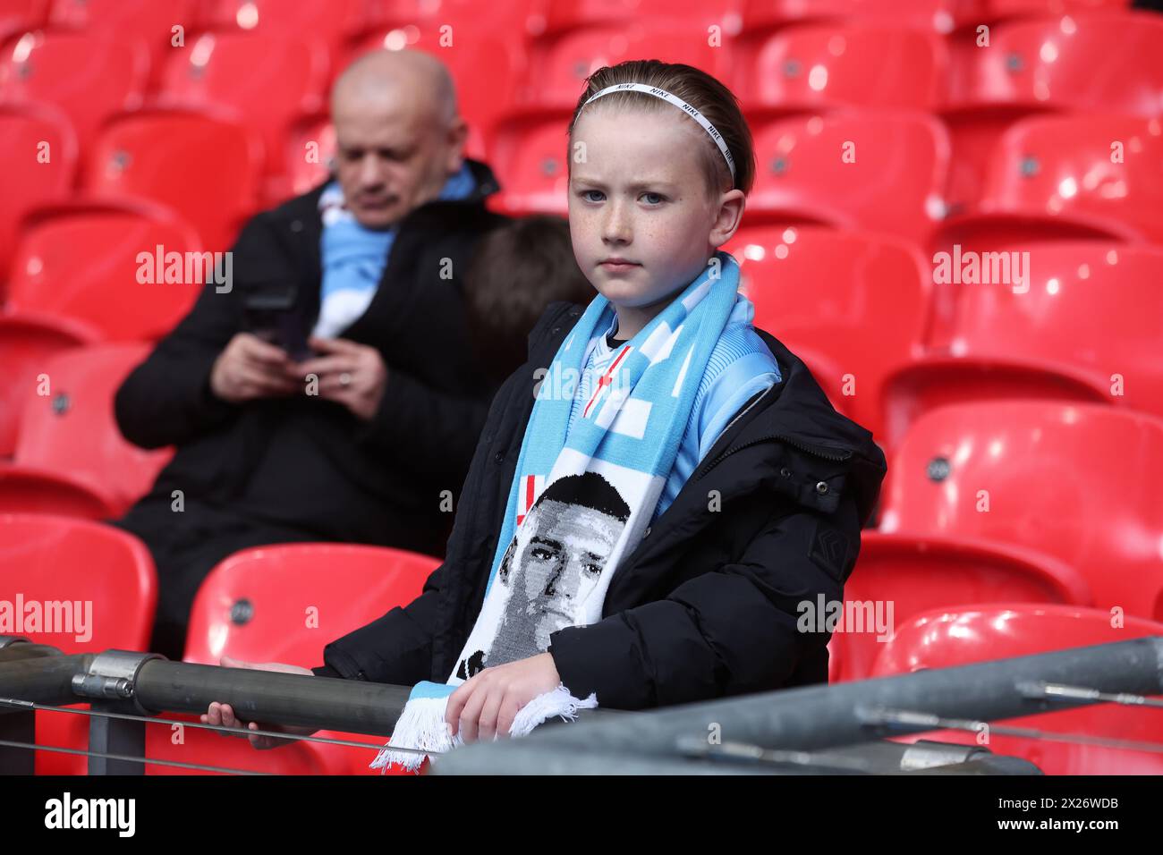 Londres, Royaume-Uni. 20 avril 2024. Les fans de Manchester City lors du match de FA Cup au stade de Wembley, Londres. Le crédit photo devrait se lire : Paul Terry/Sportimage crédit : Sportimage Ltd/Alamy Live News Banque D'Images