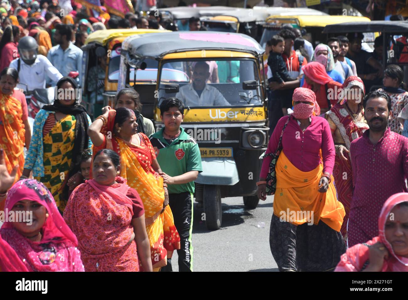 15 mars 2024, Jaipur, Rajasthan, États-Unis : appeler un Uber à Jaipur, en Inde, peut signifier faire un tour dans un tuk tuk, un mode de transport populaire. 15 mars 2024. (Crédit image : © Mark Hertzberg/ZUMA Press Wire) USAGE ÉDITORIAL SEULEMENT! Non destiné à UN USAGE commercial ! Banque D'Images