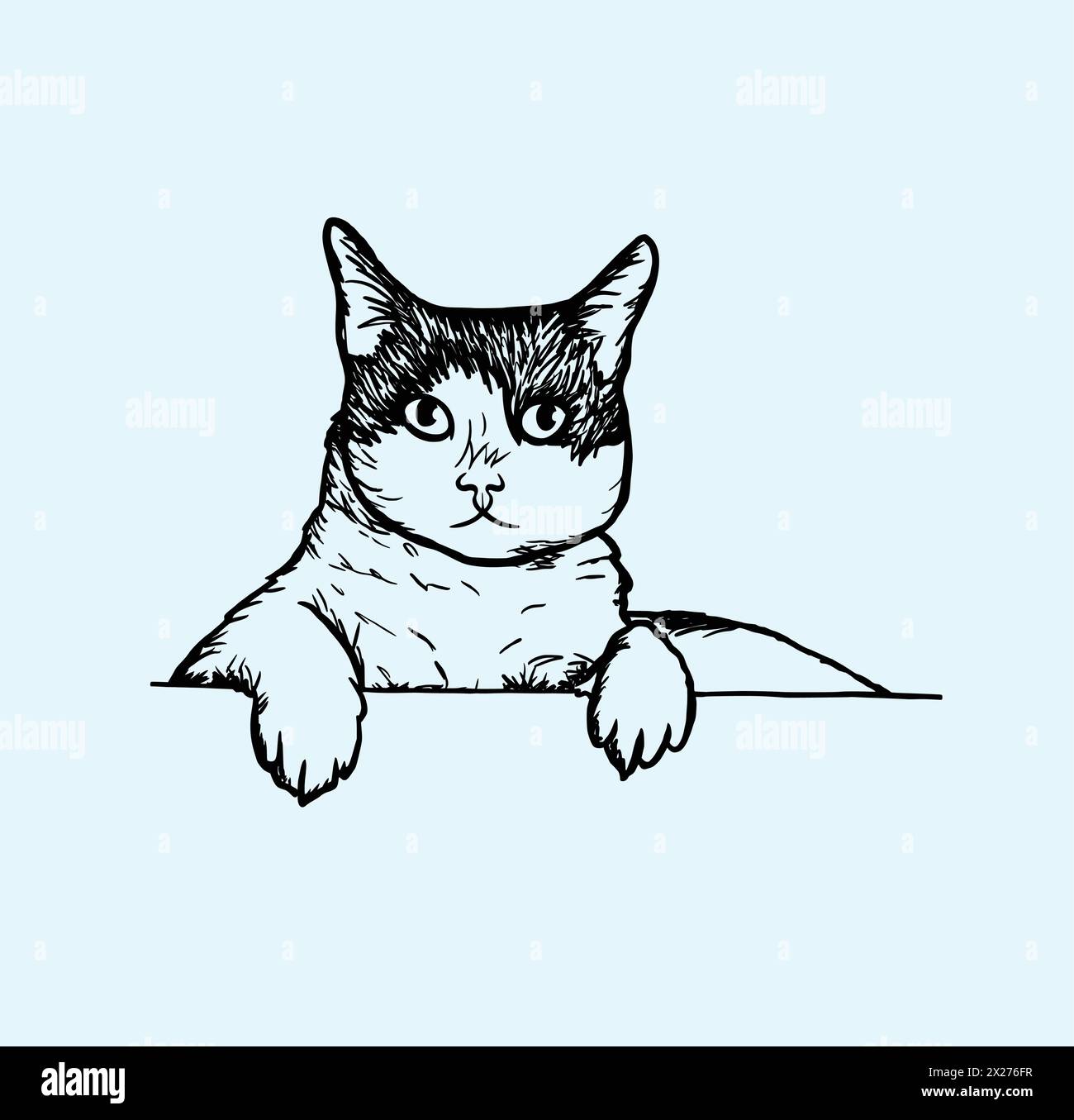 Illustration vectorielle d'un chat couché. Illustration de Vecteur