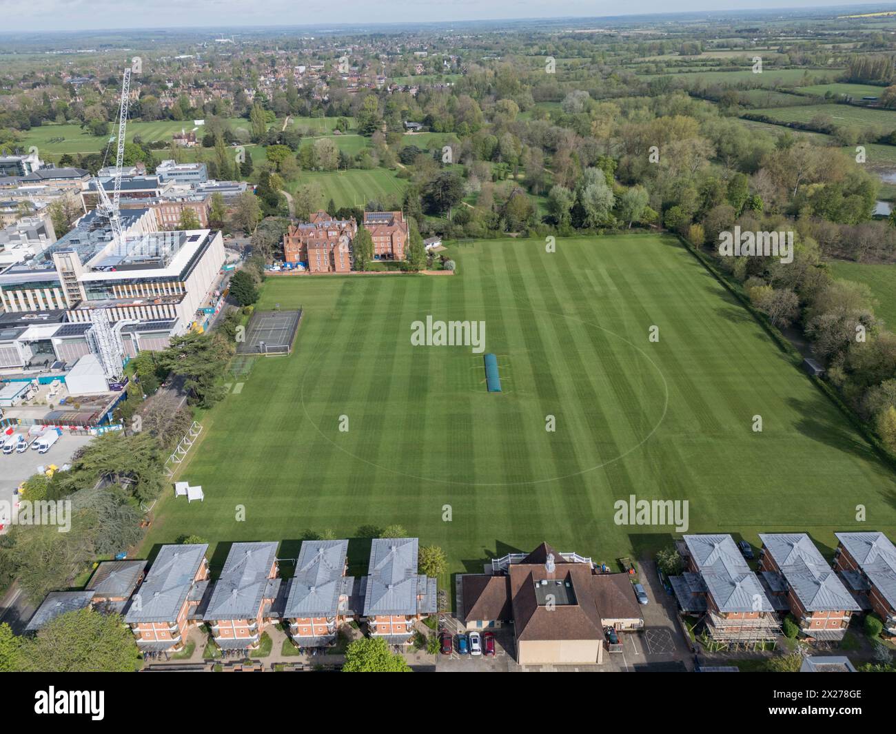 Vue aérienne du Linacre College, Université d'Oxford, Oxford, Royaume-Uni. Banque D'Images