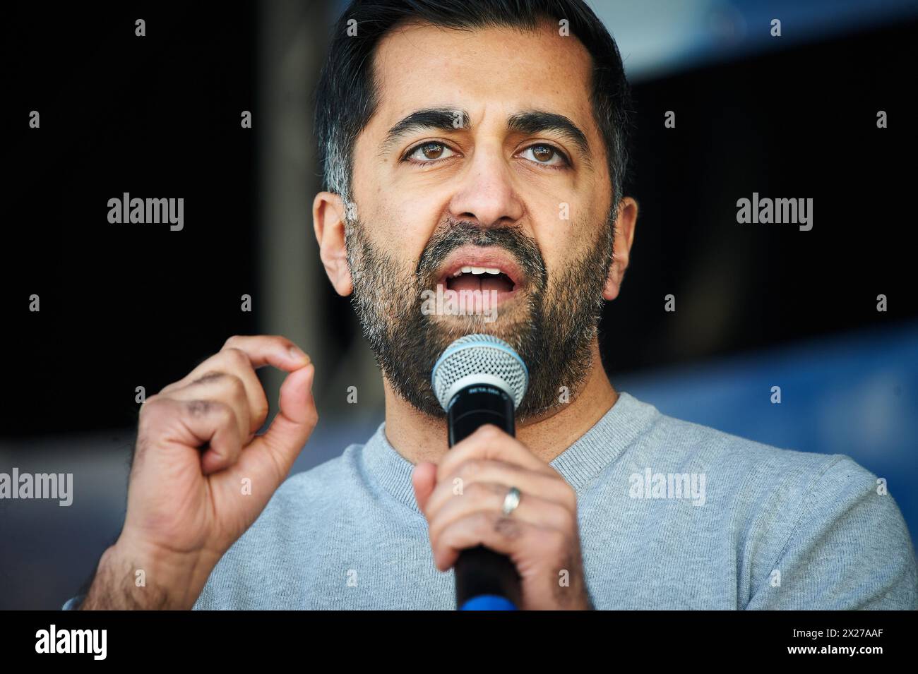 Glasgow Écosse, Royaume-Uni 20 avril 2024. March and Rally for a Independent Scotland passe par la ville jusqu'à George Square avec des conférenciers dont le premier ministre écossais Humza Yousaf. crédit sst/alamy live news Banque D'Images