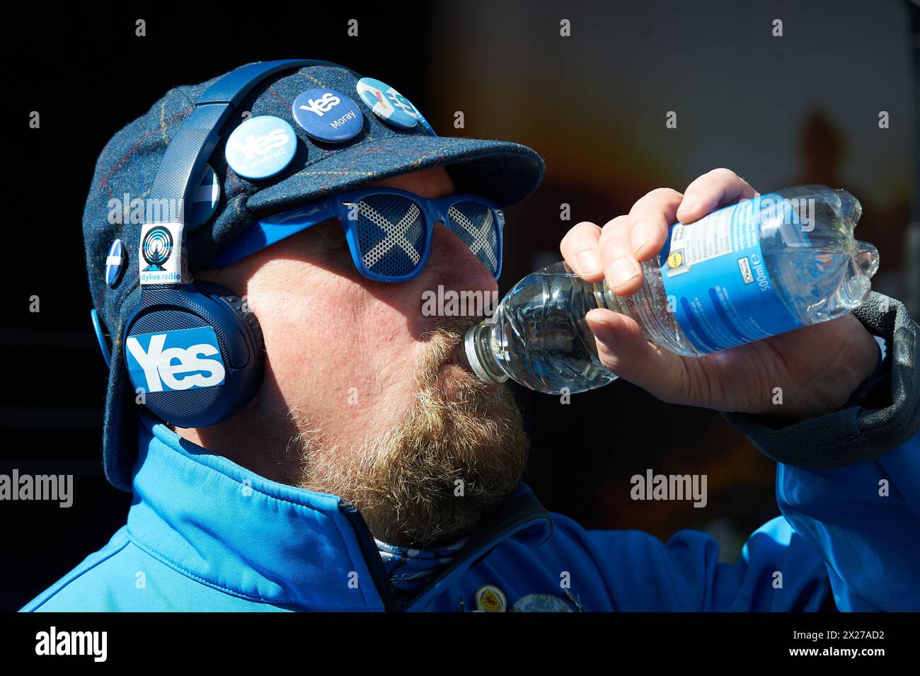 Glasgow Écosse, Royaume-Uni 20 avril 2024. March and Rally for a Independent Scotland passe par la ville jusqu'à George Square avec des conférenciers dont le premier ministre écossais Humza Yousaf. crédit sst/alamy live news Banque D'Images