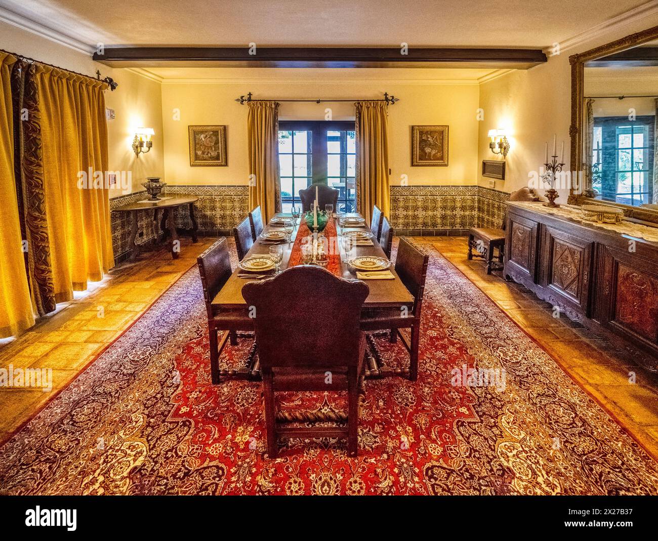 Salle à manger à El Retiro signifiant «retraite» la maison de Charles Austin Buck un cadre de Bethleham Steel et est sur le Registor national de l'historique Pla Banque D'Images
