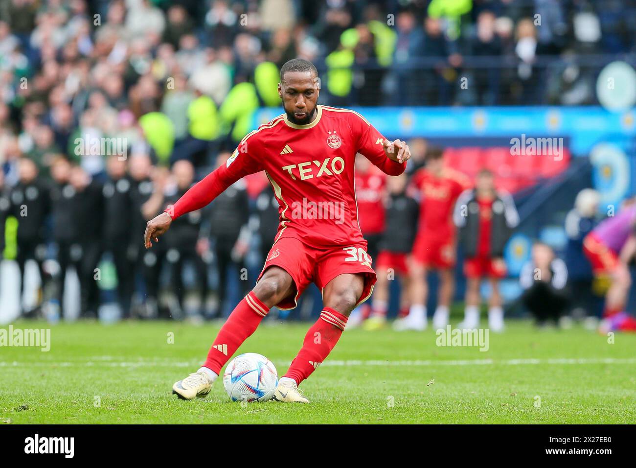 Glasgow, Royaume-Uni. 20 avril 2024. Au premier tour des demi-finales de la Scottish Gas Men's Scottish Cup, Aberdeen affronte le Celtic à Hampden Park, Glasgow, Royaume-Uni. Crédit : Findlay/Alamy Live News Banque D'Images