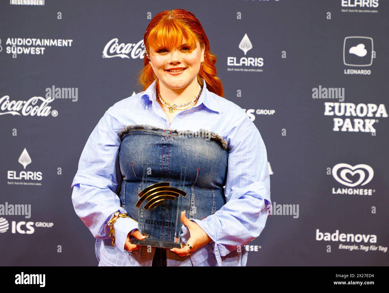 Rouille, Deutschland. 20 avril 2024. Rust, Allemagne - 19 avril 2024 : 24e Radio Regenbogen Award à Europa-Park avec Newcomerin National 2023, LOI, Leonie Greiner, LOI crédit : dpa/Alamy Live News Banque D'Images