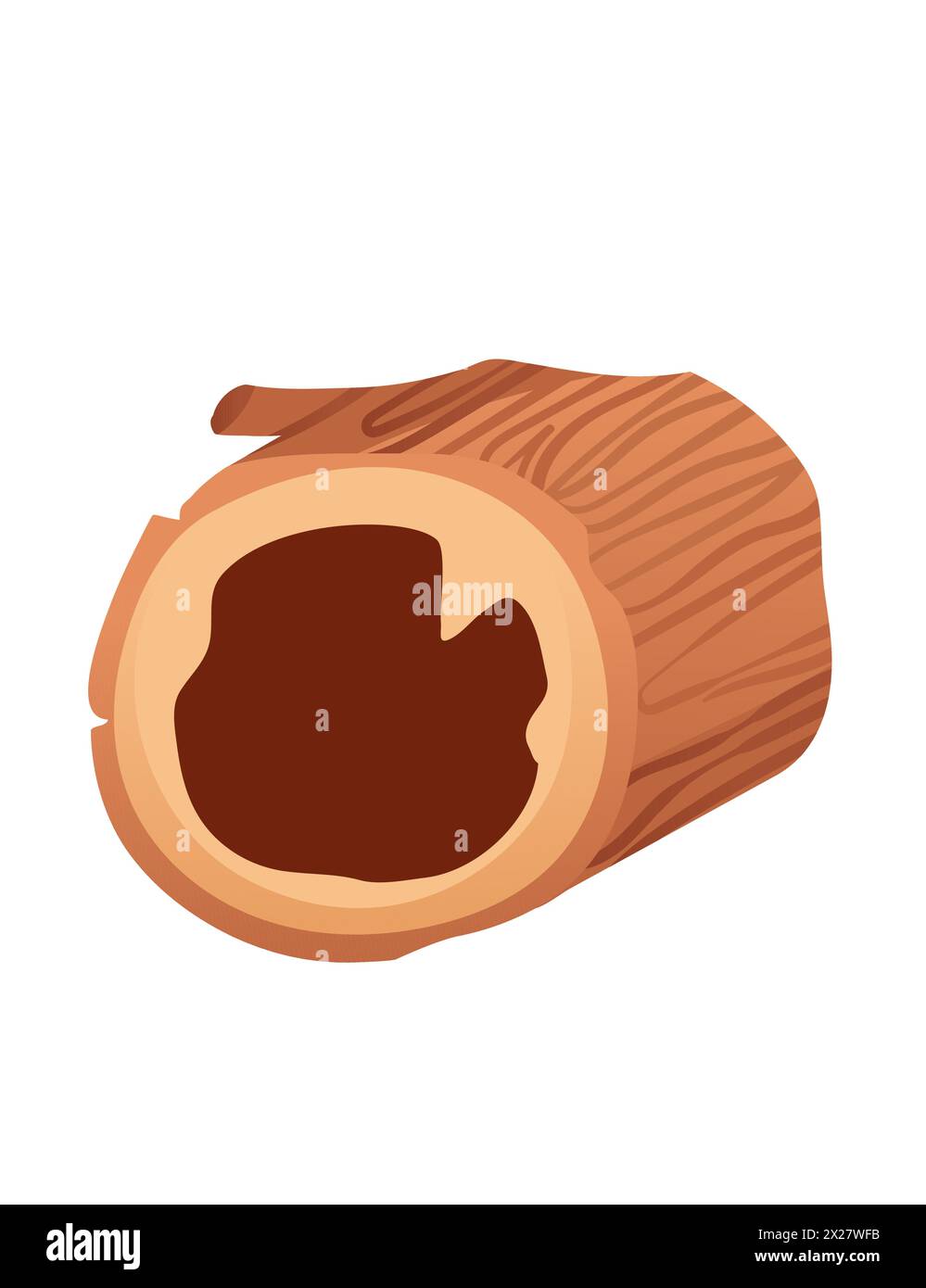 Illustration vectorielle de tronc creux d'arbre brun isolée sur fond blanc Illustration de Vecteur