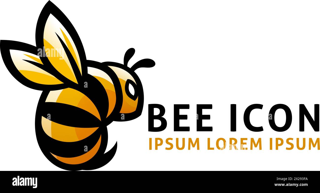 Icône Honey Bumble Bee ou Wasp Design Bumblebee Illustration de Vecteur