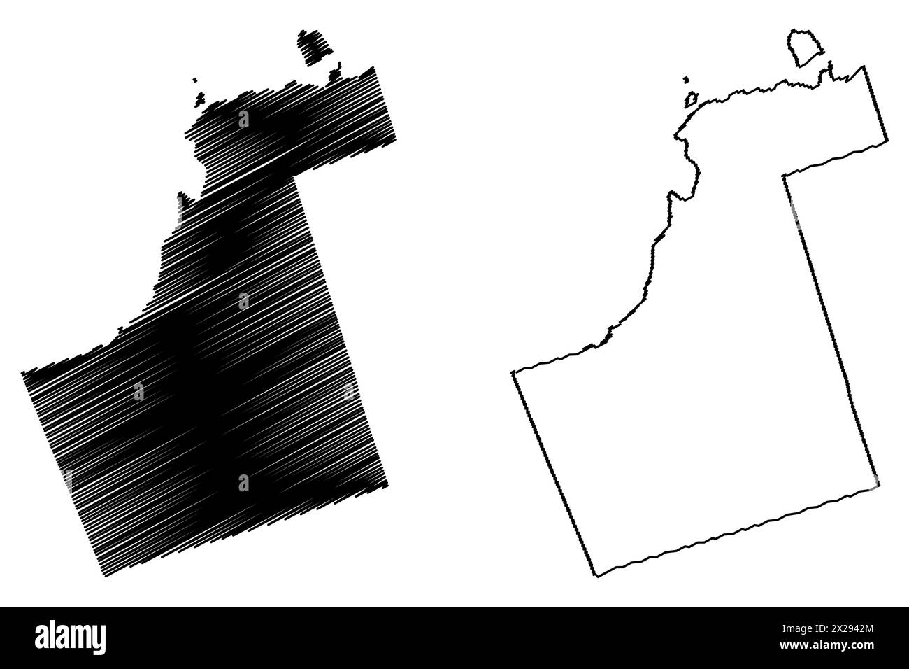 Municipalité régionale de York (Canada, province de l'Ontario, Amérique du Nord) carte illustration vectorielle, croquis à tracer carte de la région de York Illustration de Vecteur