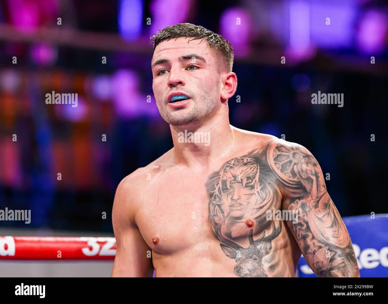 LONDRES, ROYAUME-UNI. 20 avril 2024. Sam Noakes vs Yvan Mendy - indisponible EBU European Lightweight Tile pendant Queensberry Show Noakes vs Mendy Fight Card au York Hall le samedi 20 avril 2024 à LONDRES, ANGLETERRE. Crédit : Taka G Wu/Alamy Live News Banque D'Images