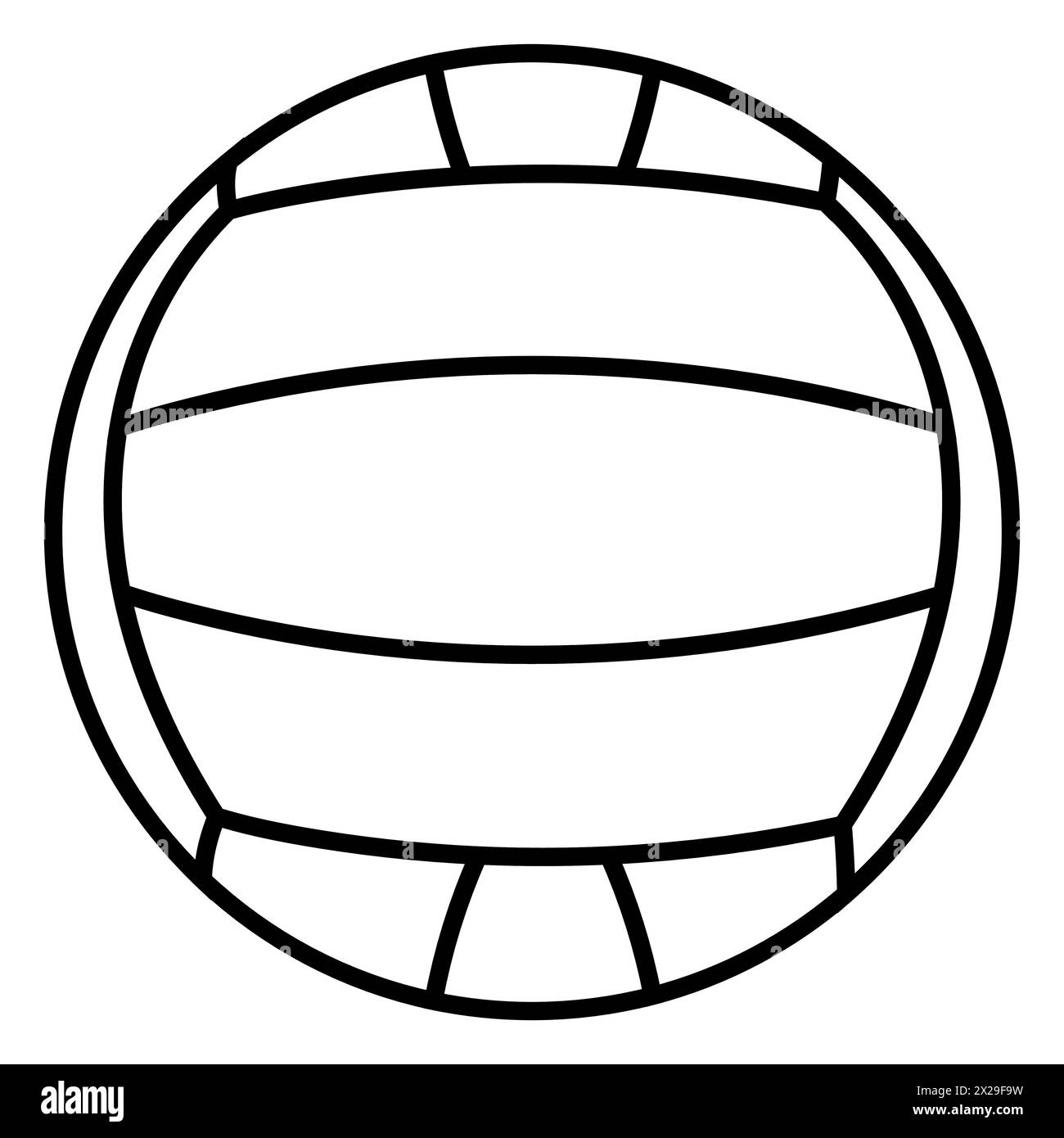 Icône d'art de ligne de balle de volley-ball pour les applications sportives et le site Web, design plat Illustration de Vecteur
