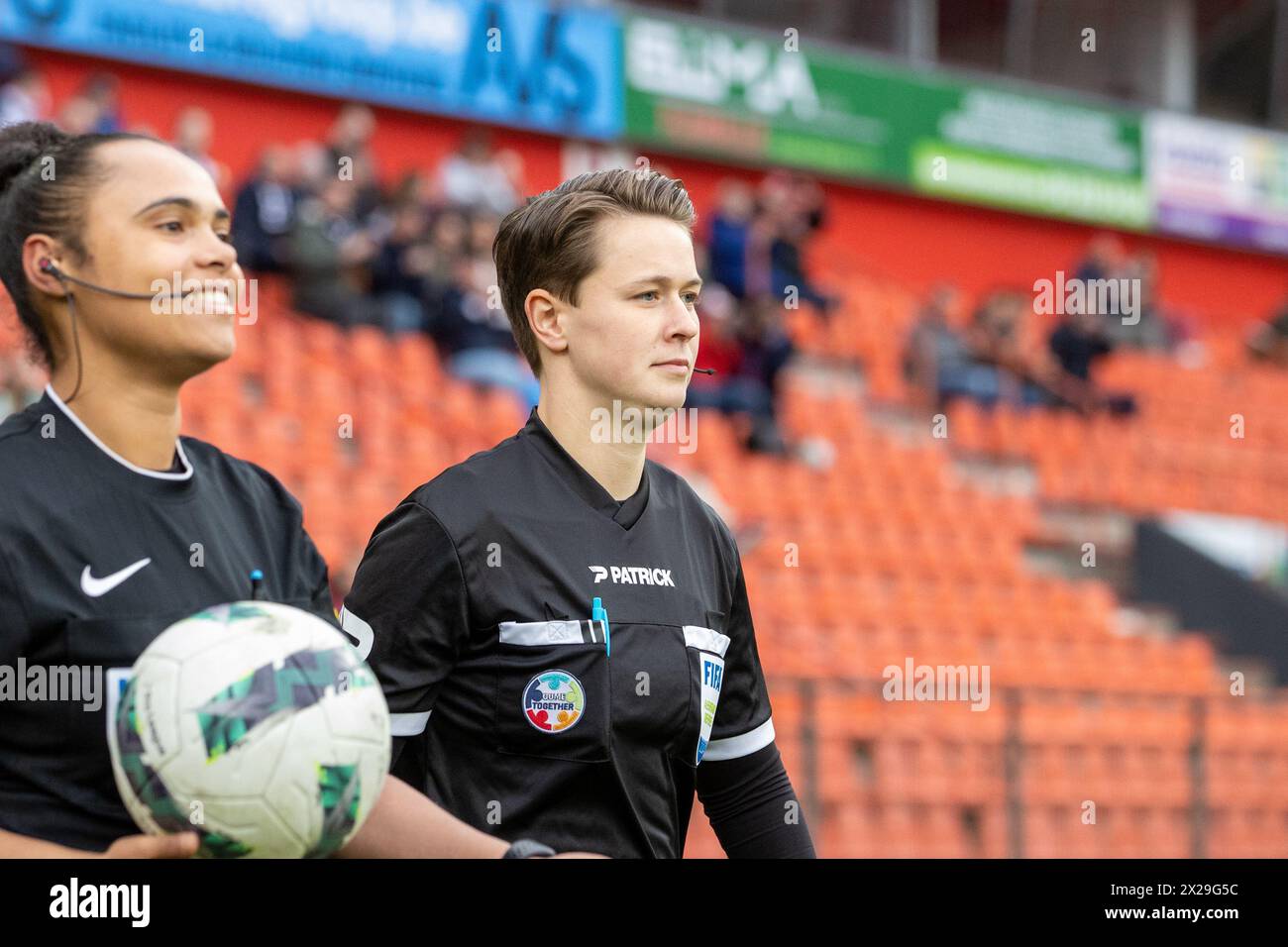 Liège, Belgique. 20 avril 2024. Photo prise lors d'un match de football féminin entre la Standard Femina de Liège et l'OHL le 5ème jour de match dans les play offs de la saison 2023 - 2024 dans la Super League belge Lotto Womens, le samedi 20 avril 2024 à Liège, BELGIQUE . Crédit : Sportpix/Alamy Live News Banque D'Images