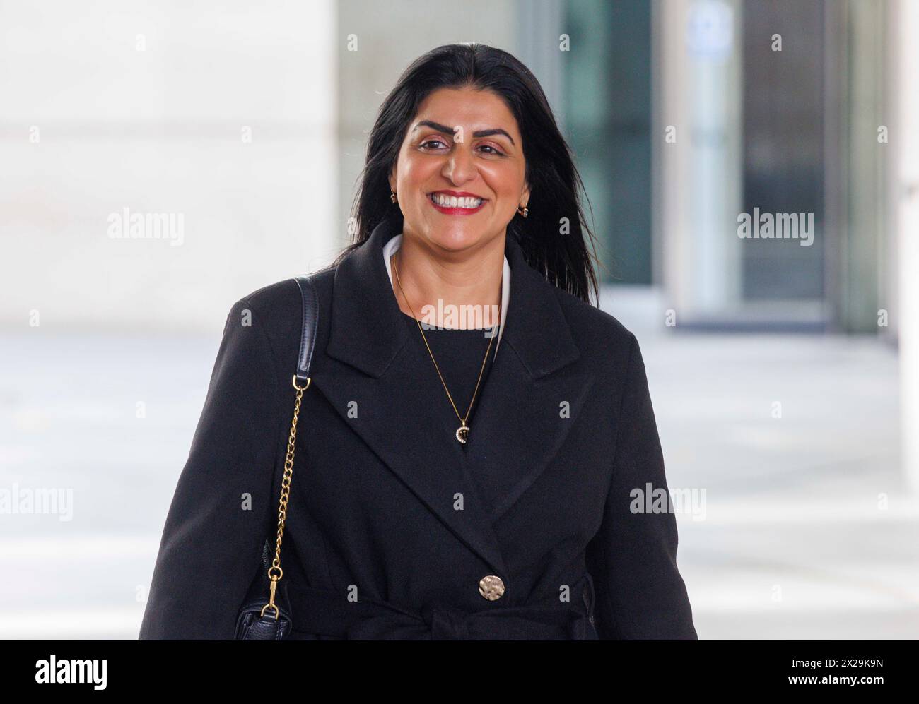 Londres, Royaume-Uni. 21 avril 2024. Shabana Mahmood, cabinet fantôme de Keir Starmer comme secrétaire d'État fantôme à la Justice à la BBC pour dimanche avec Laura Kuenssberg. Crédit : Mark Thomas/Alamy Live News Banque D'Images
