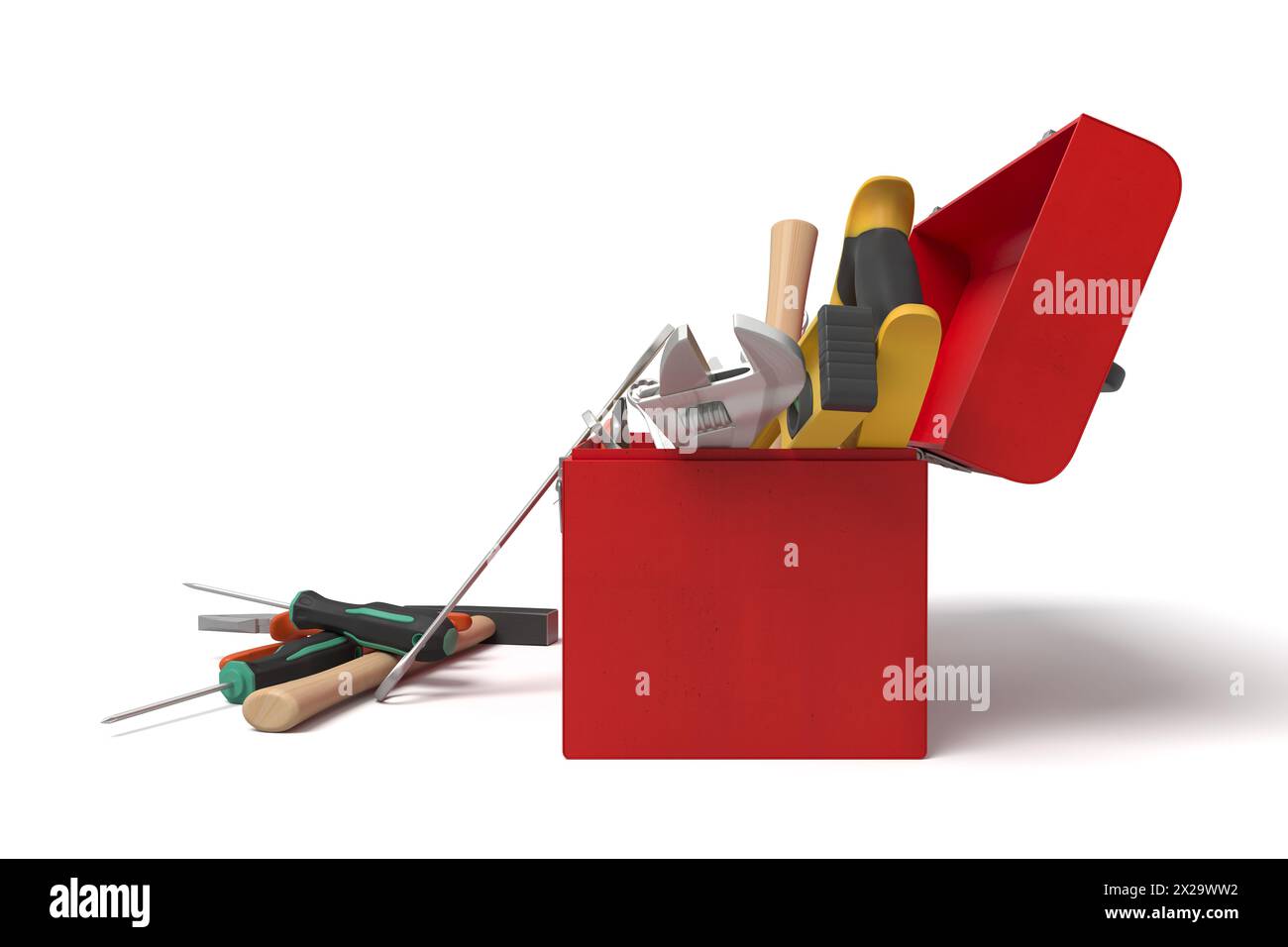Ouvrir partiellement Toolbox avec les outils Banque D'Images