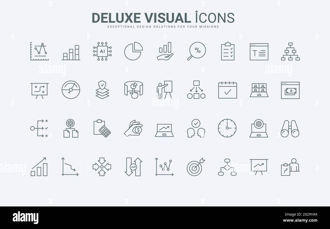 Système numérique, variété de modèles statistiques, graphiques minces symboles de contour noir et rouge, illustration vectorielle. Recherche de données d'entreprise, analyse d'algorithmes, statistiques et icônes de ligne d'analyse. Illustration de Vecteur