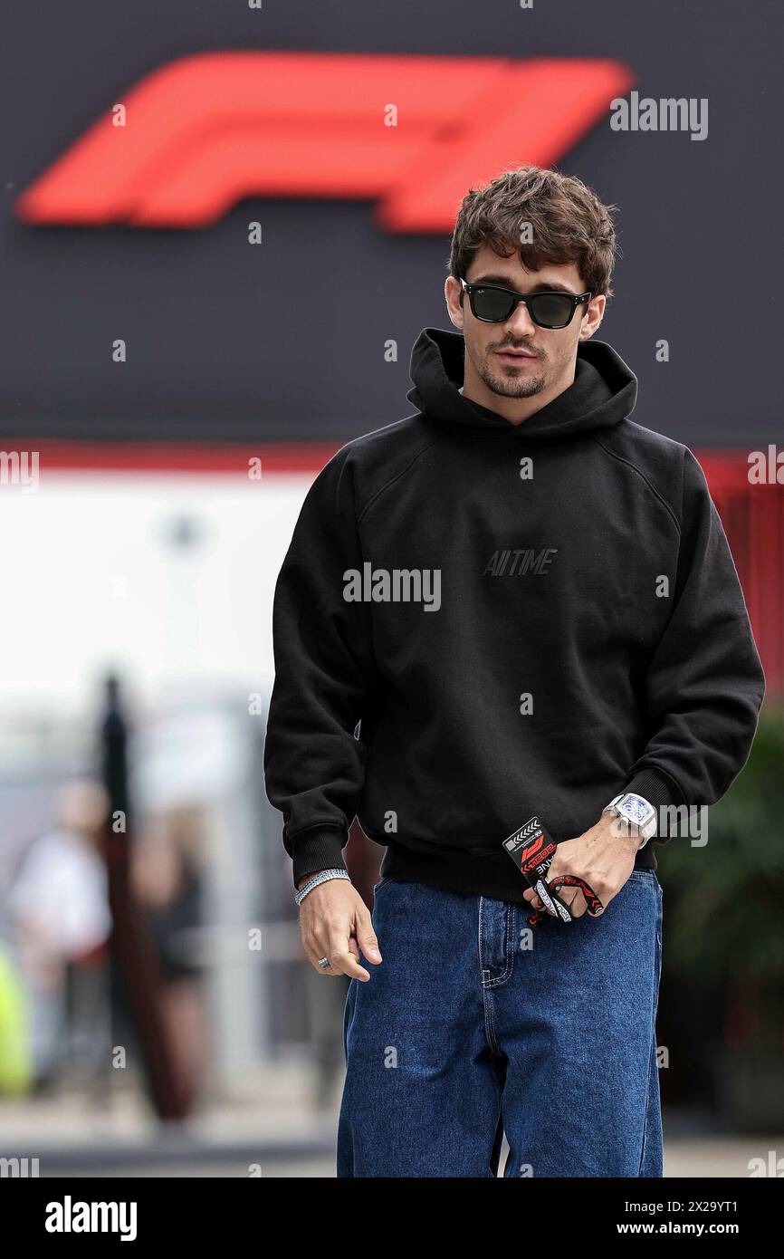 Shanghai, Chine. 19 avril 2024. 19.04.2024, circuit international de Shanghai, Shanghai, Grand Prix de Chine de formule 1 2024, photographié Charles Leclerc (MCO), Scuderia Ferrari crédit : dpa/Alamy Live News Banque D'Images