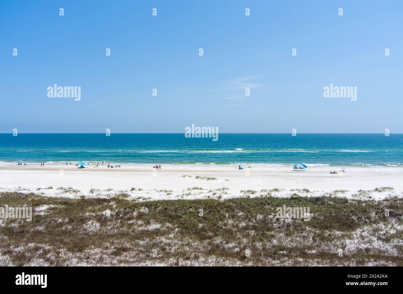 Vue aérienne de la plage de Gulf Shores, Alabama en avril Banque D'Images