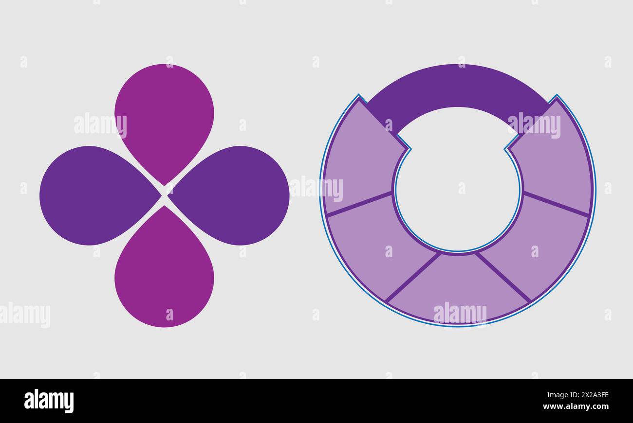 Ensemble de 4 étapes forme infographique - forme de style infini - diagramme circulaire Illustration de Vecteur