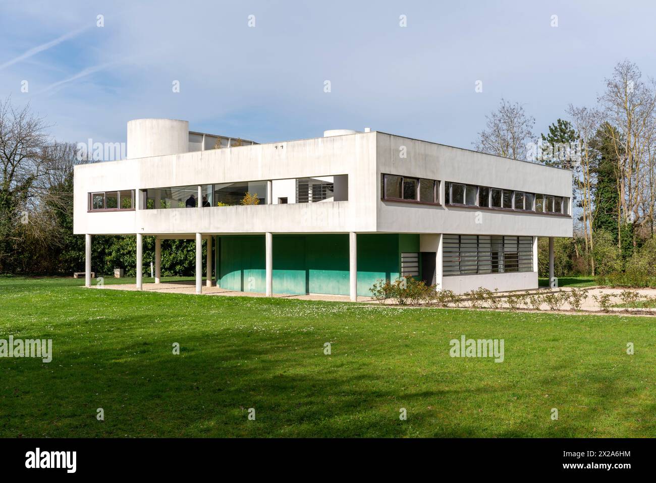 Poissy BEI Paris, Villa Savoye, 1929-1931 von le Corbusier und Pierre Jeanneret erbaut, Blick von Süden Banque D'Images