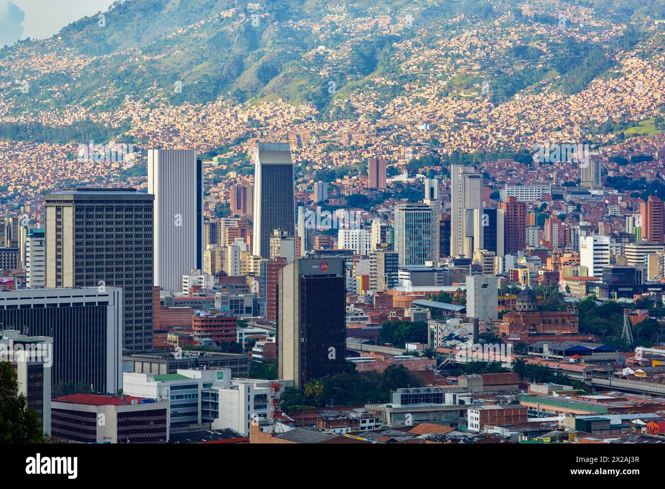 Vue panoramique de la vallée Aburra, Cerro Nutibara, Medellin, Antioquia, Colombie, Amérique du Sud Banque D'Images