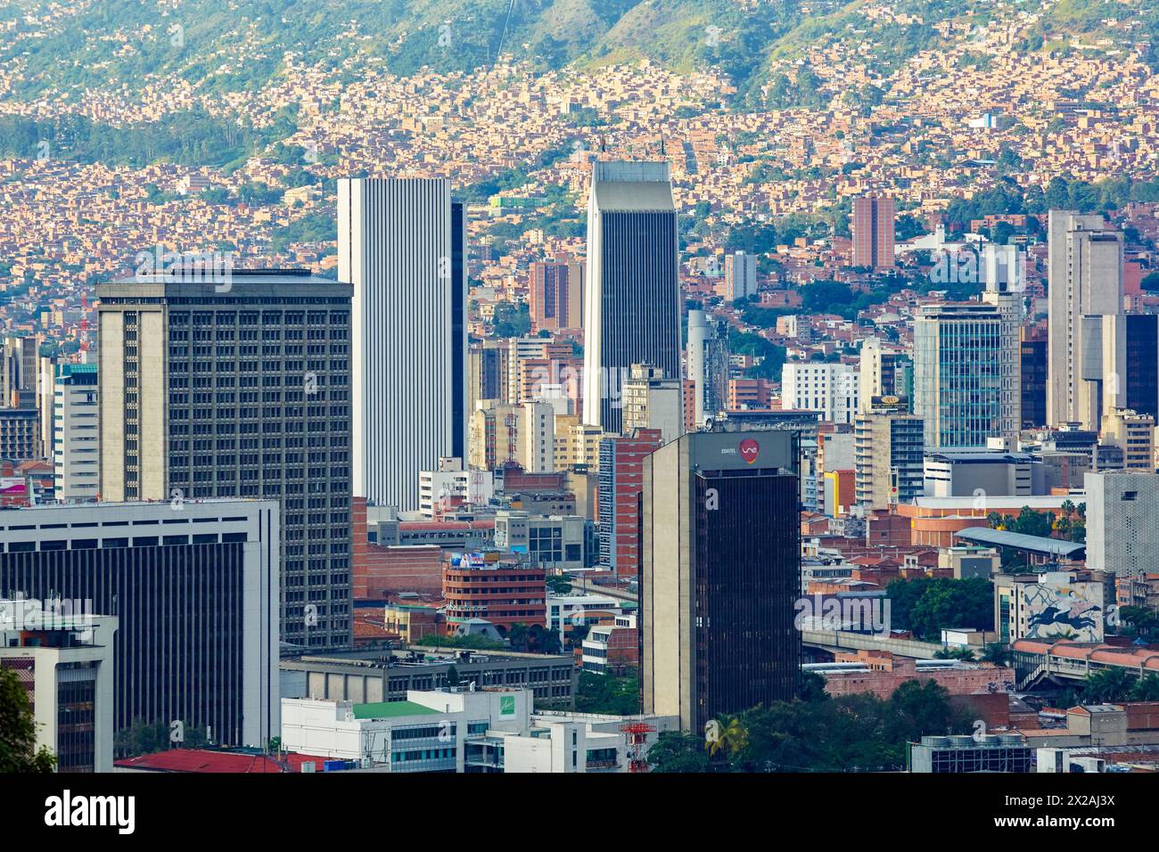 Vue panoramique de la vallée Aburra, Cerro Nutibara, Medellin, Antioquia, Colombie, Amérique du Sud Banque D'Images