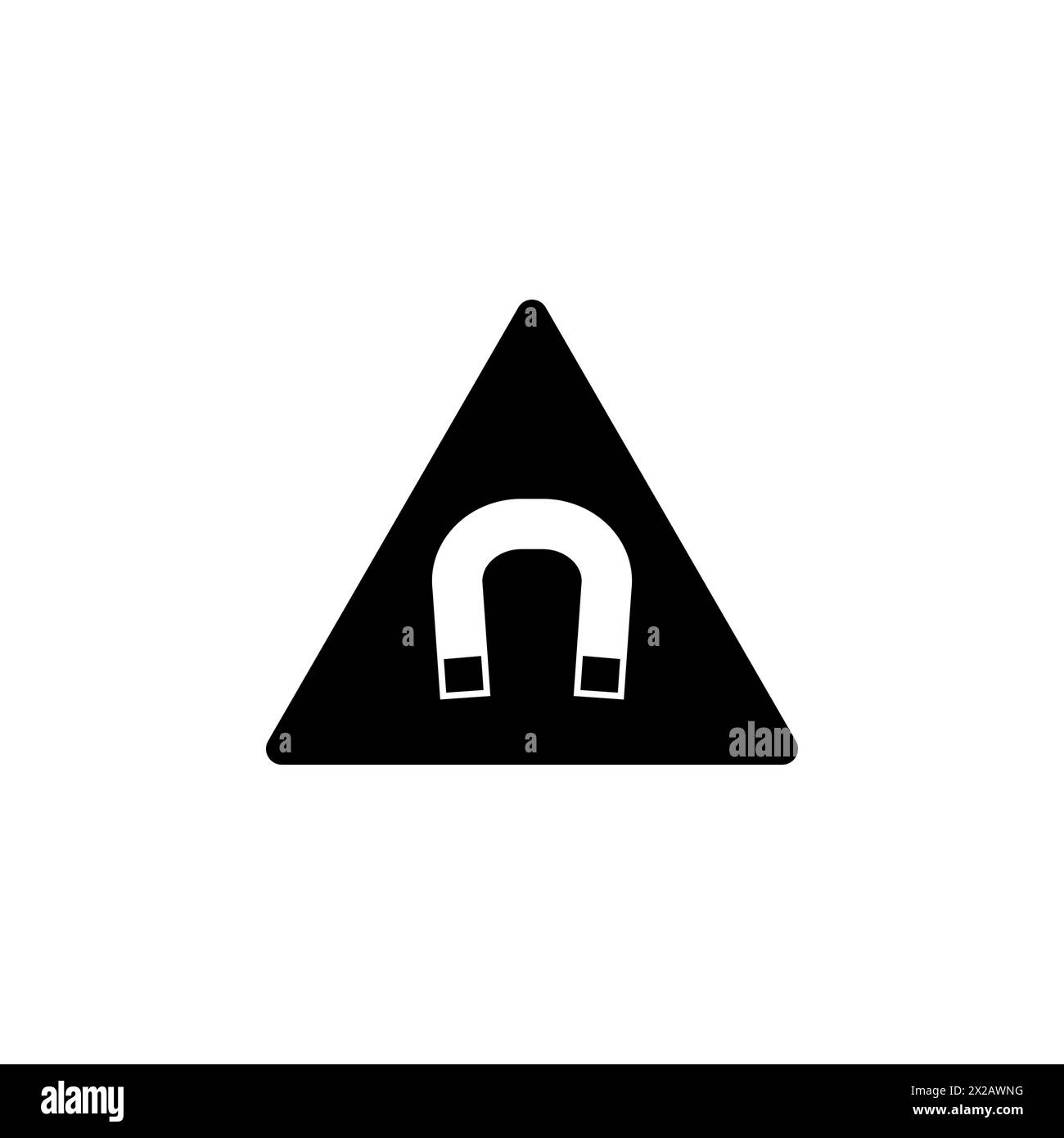 Icône vectorielle plate d'avertissement de champ magnétique fort. Symbole solide simple isolé sur fond blanc. Modèle de conception de panneau d'avertissement de champ magnétique fort f Illustration de Vecteur