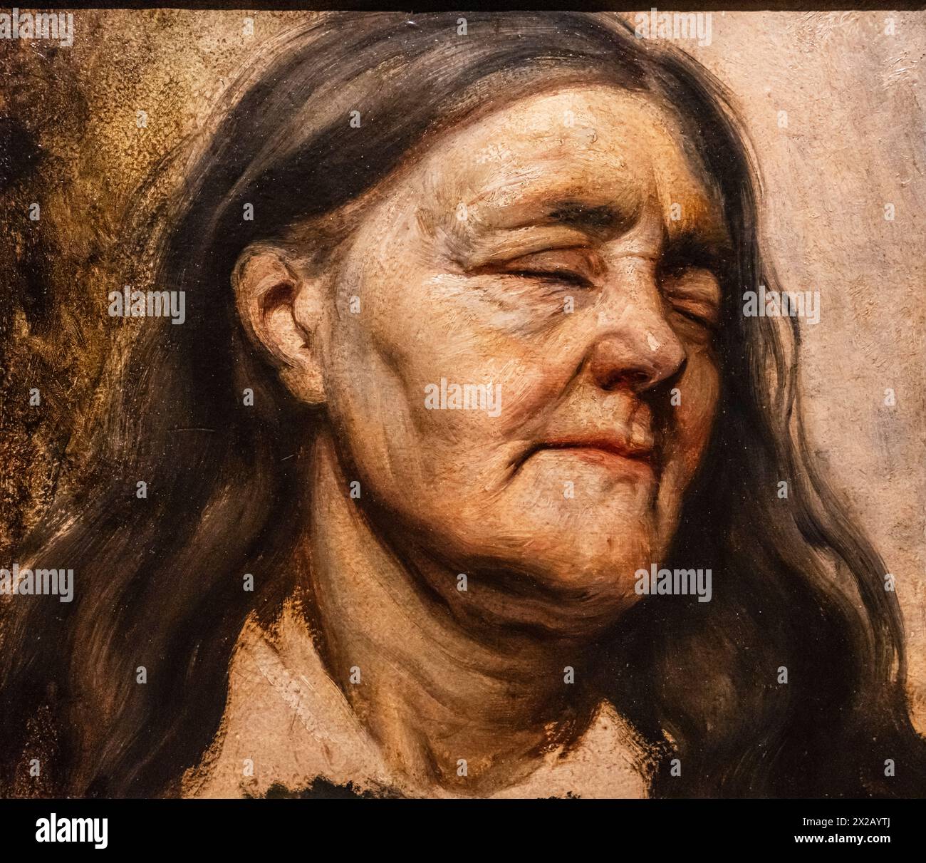 Etude d'une vieille femme, Matthijs Maris, 1856-1857, Amsterdam, pays-Bas Banque D'Images