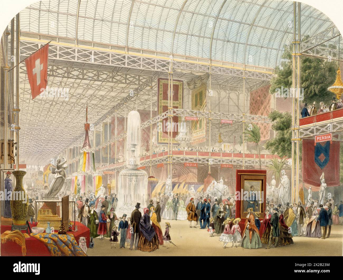 London General View of the Interior, extrait de Recollections of the Great Exhibition, 1851 Banque D'Images