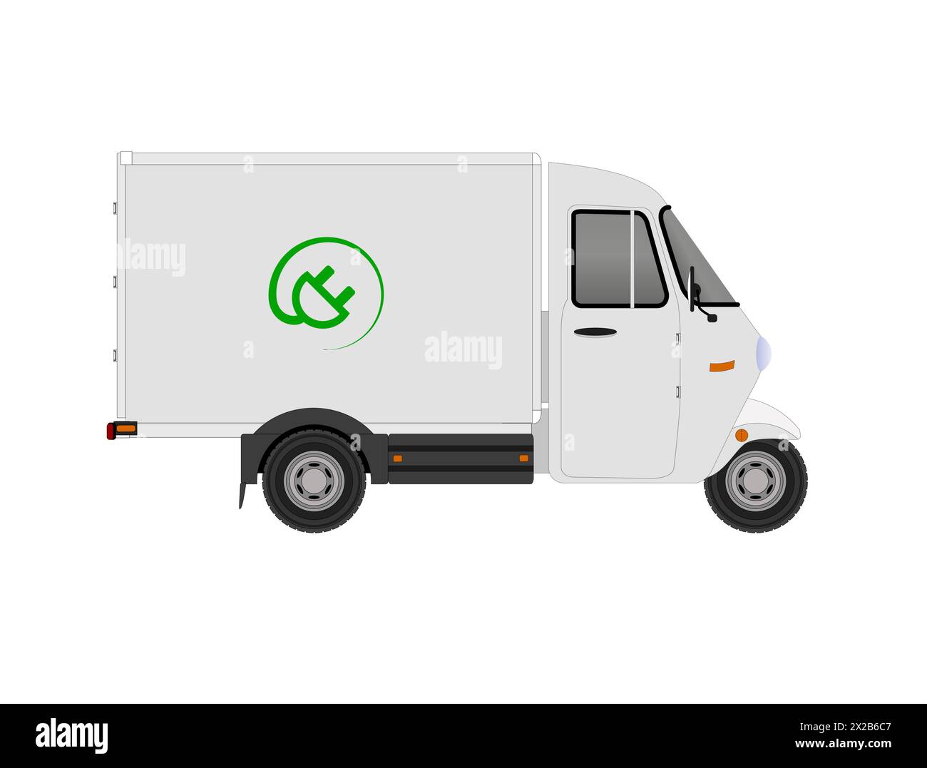 Illustration vectorielle du transporteur de marchandises électrique à trois roues Illustration de Vecteur