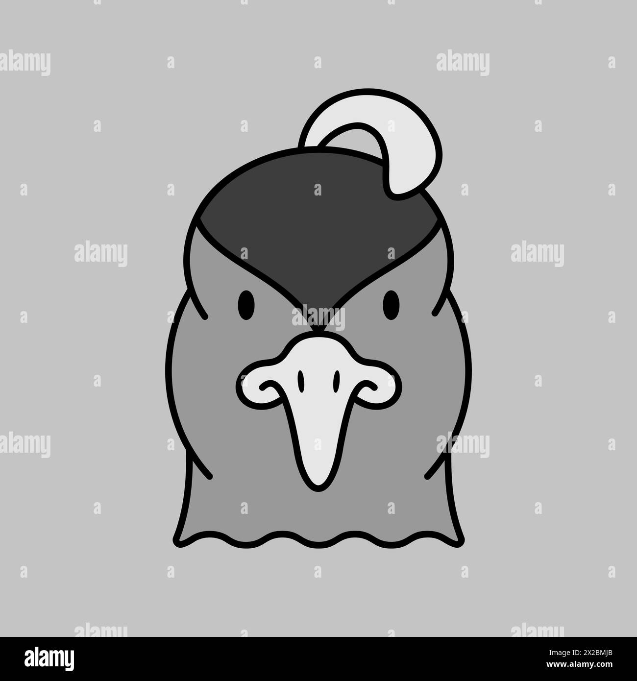 Icône en niveaux de gris de caille. Symbole de vecteur de tête d'animal. Enseigne agricole. Symbole graphique pour votre conception de site Web, logo, application, interface utilisateur. EPS10. Illustration de Vecteur