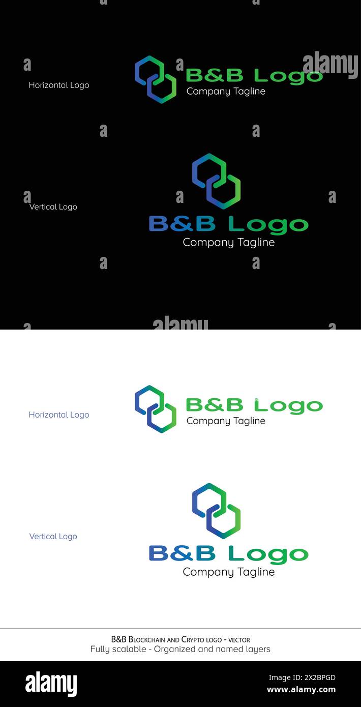 B & B Blockchain et Crypto logo - vecteur Illustration de Vecteur