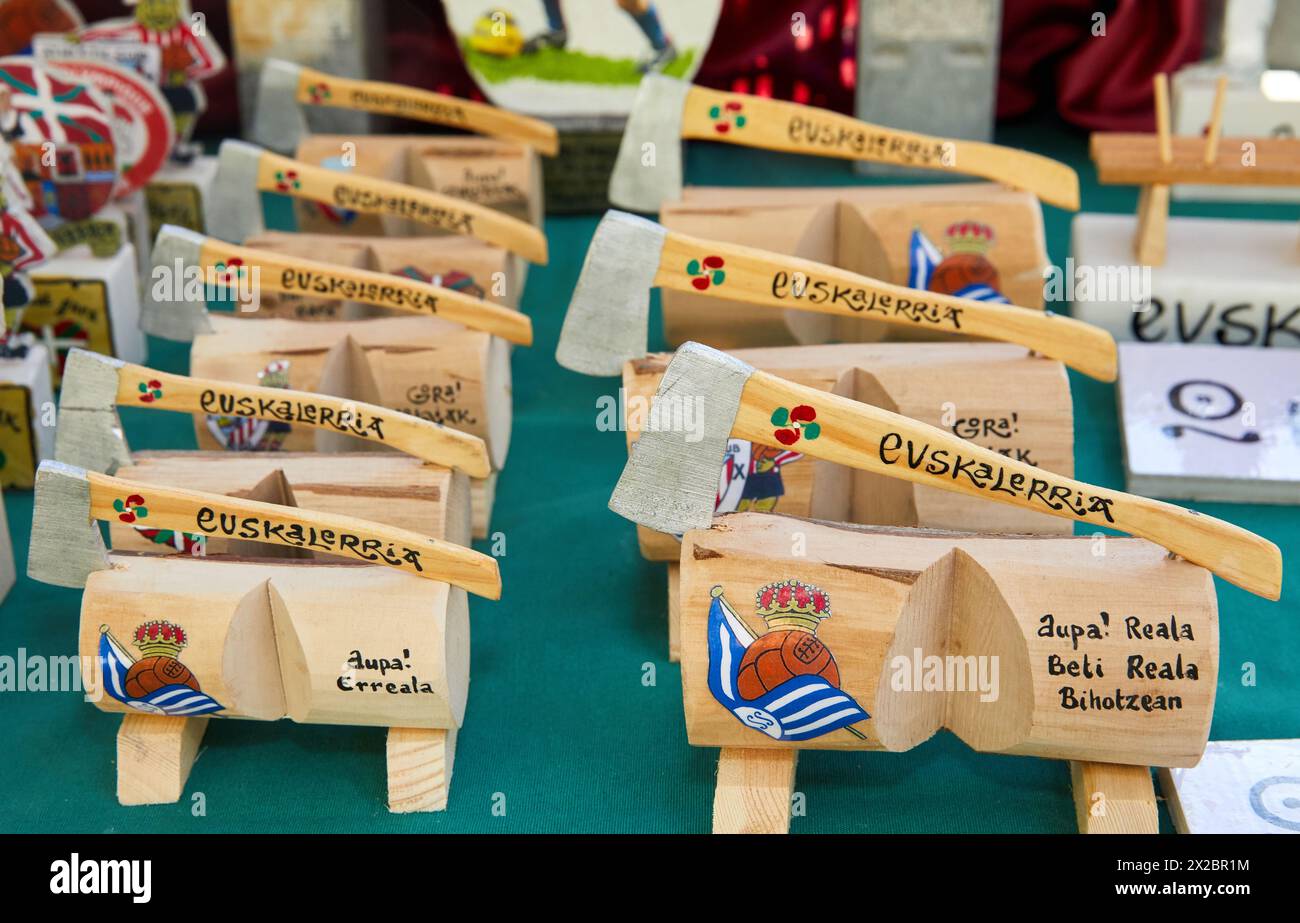 Artisanat on rural basque, Ordizia Marché, Marché de Noël spécial, Ordizia, Gipuzkoa, Pays Basque, Espagne, Europe Banque D'Images